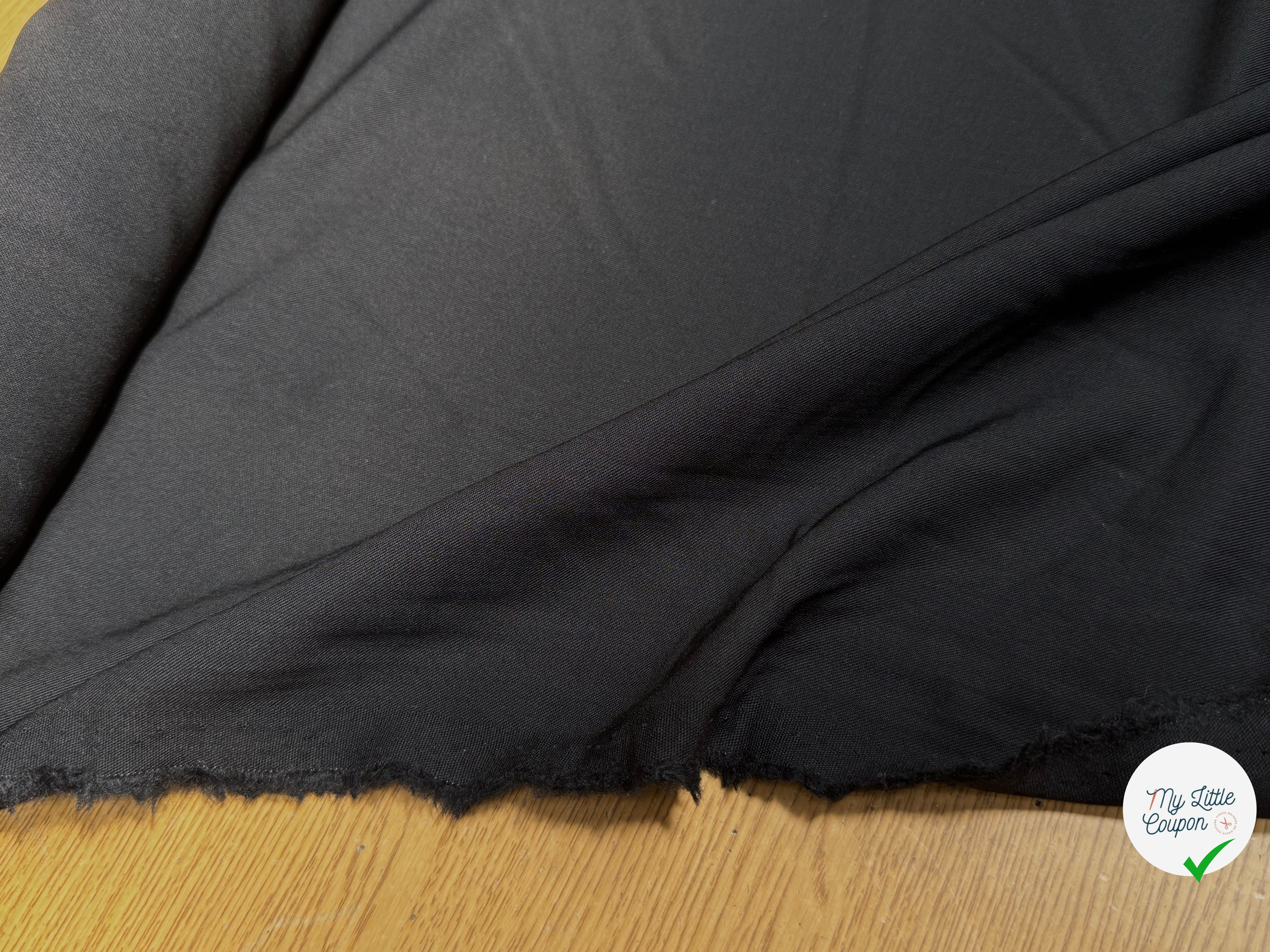DRAPERIE SERGÉE DE LAINE STRETCH NOIRE BEAU TOMBÉ - My Little Coupon