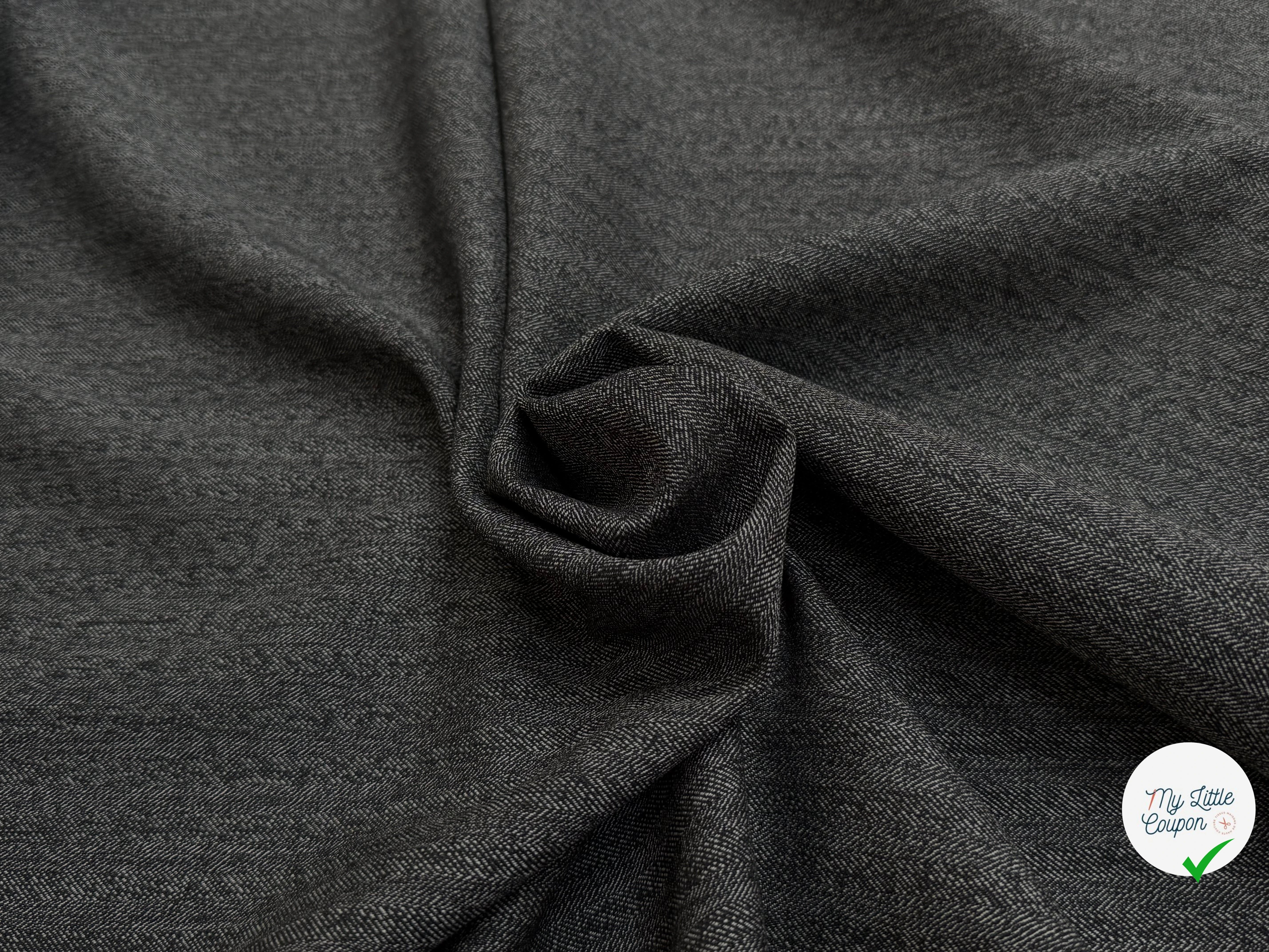 DRAPERIE SERGÉE DE LAINE TRÈS BELLE TENUE GRIS CHINÉ - My Little Coupon