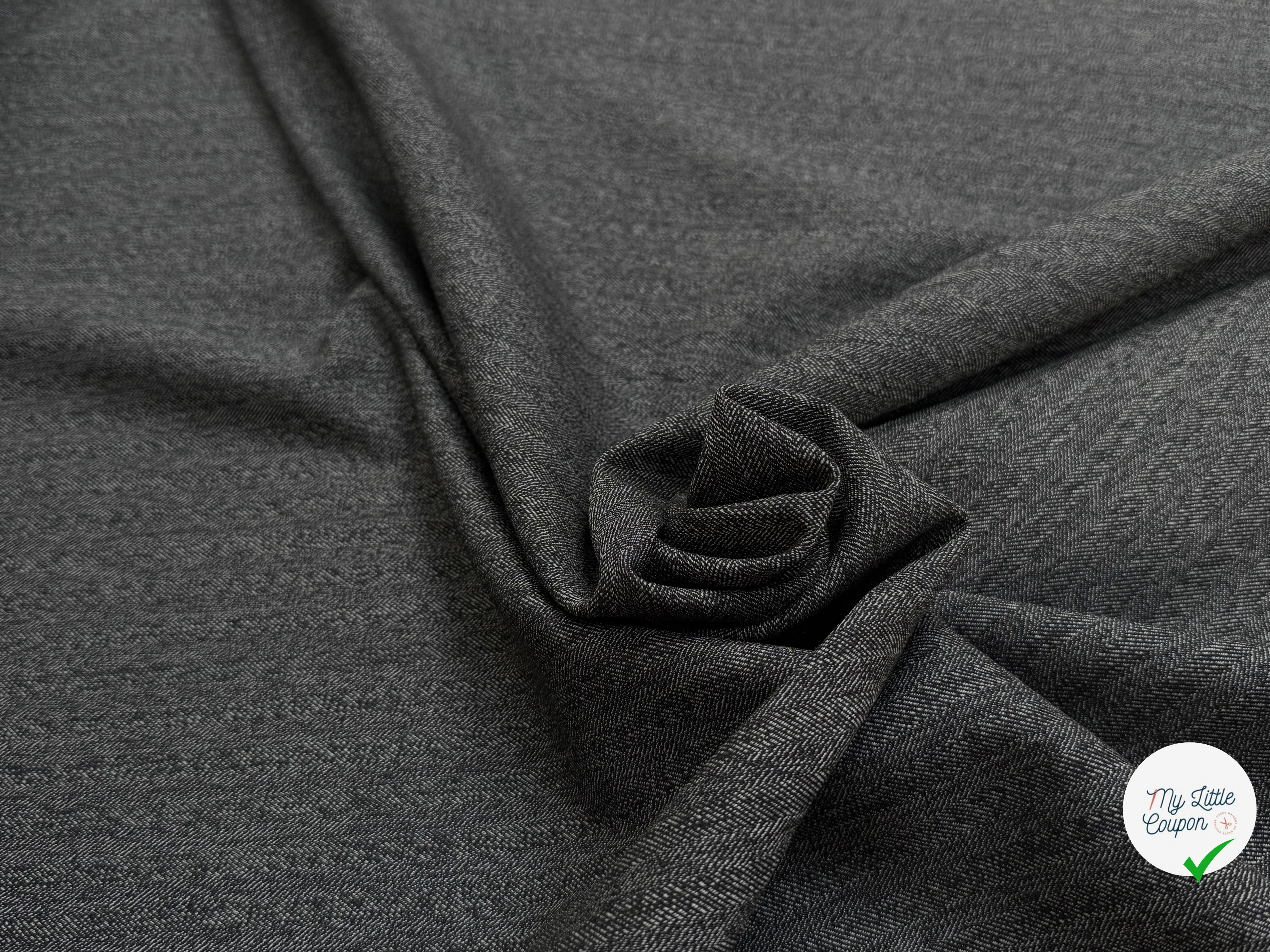 DRAPERIE SERGÉE DE LAINE TRÈS BELLE TENUE GRIS CHINÉ - My Little Coupon
