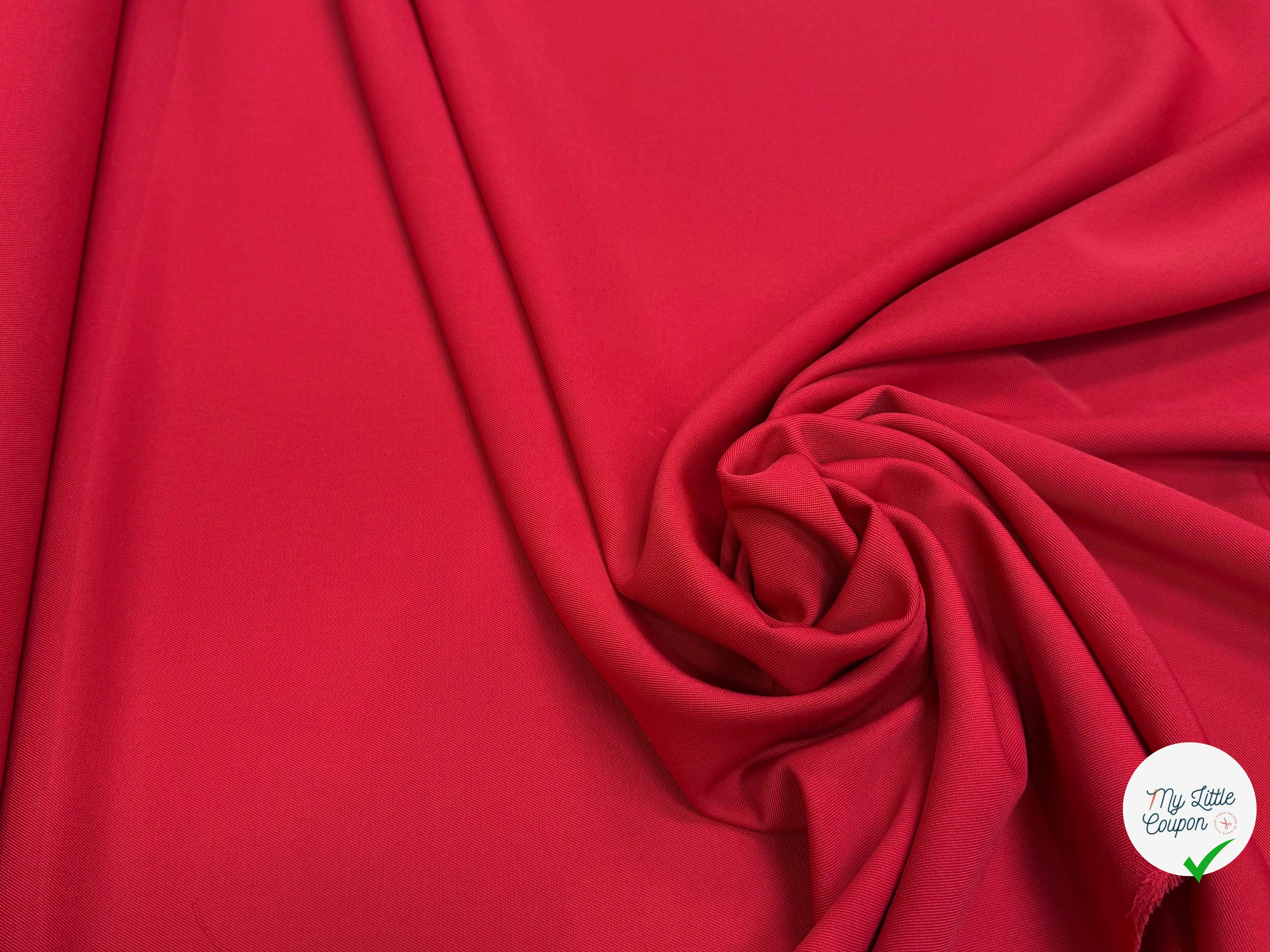 DRAPERIE SERGÉE POLYLAINE ROUGE PARFAITE TENUE - My Little Coupon