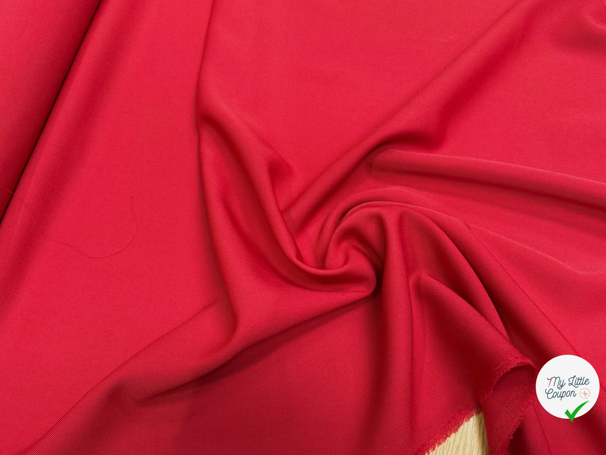 DRAPERIE SERGÉE POLYLAINE ROUGE PARFAITE TENUE - My Little Coupon