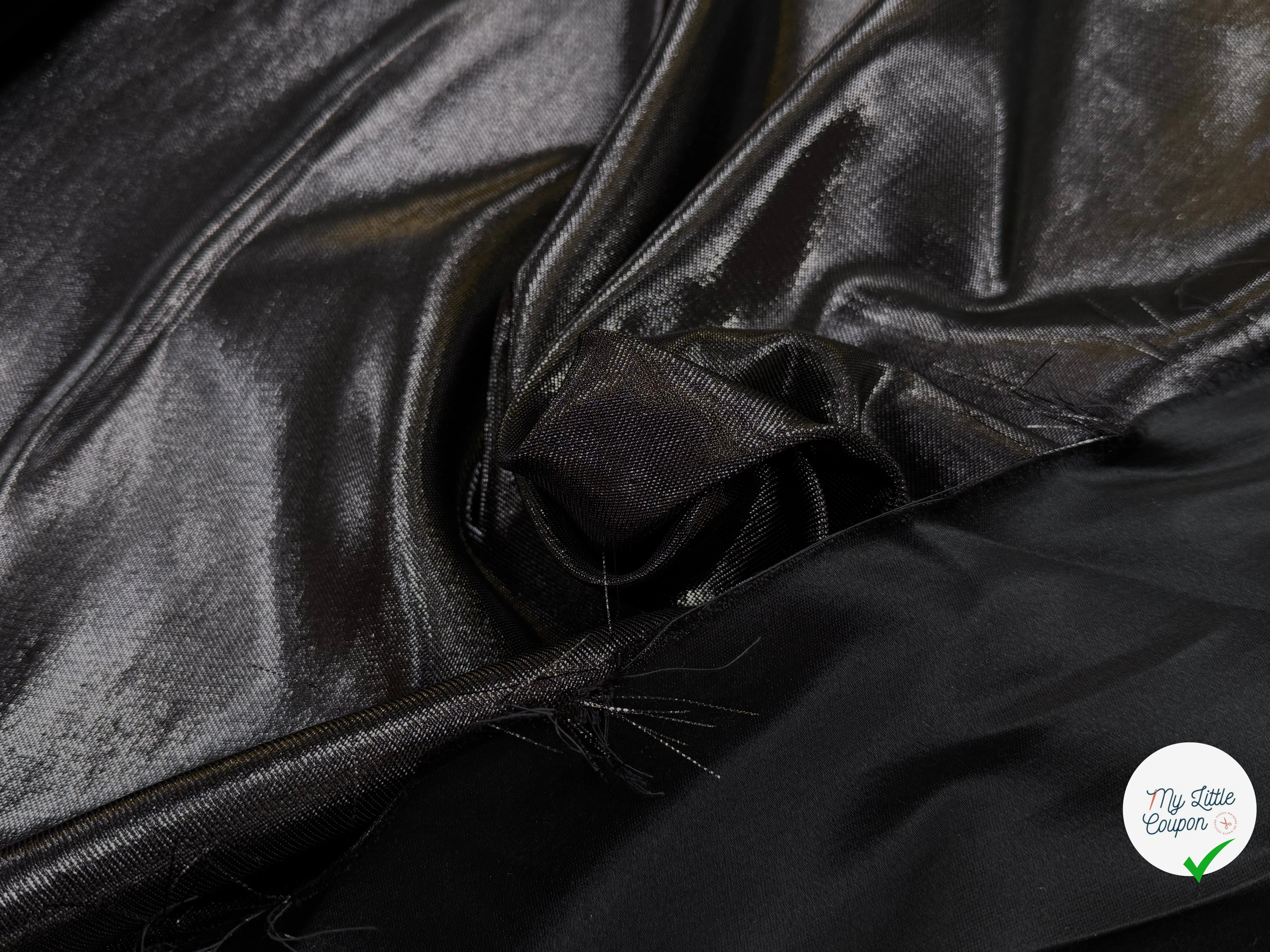 DRILL CHANGEANT POLYVISCOSE SHINY NOIR - My Little Coupon