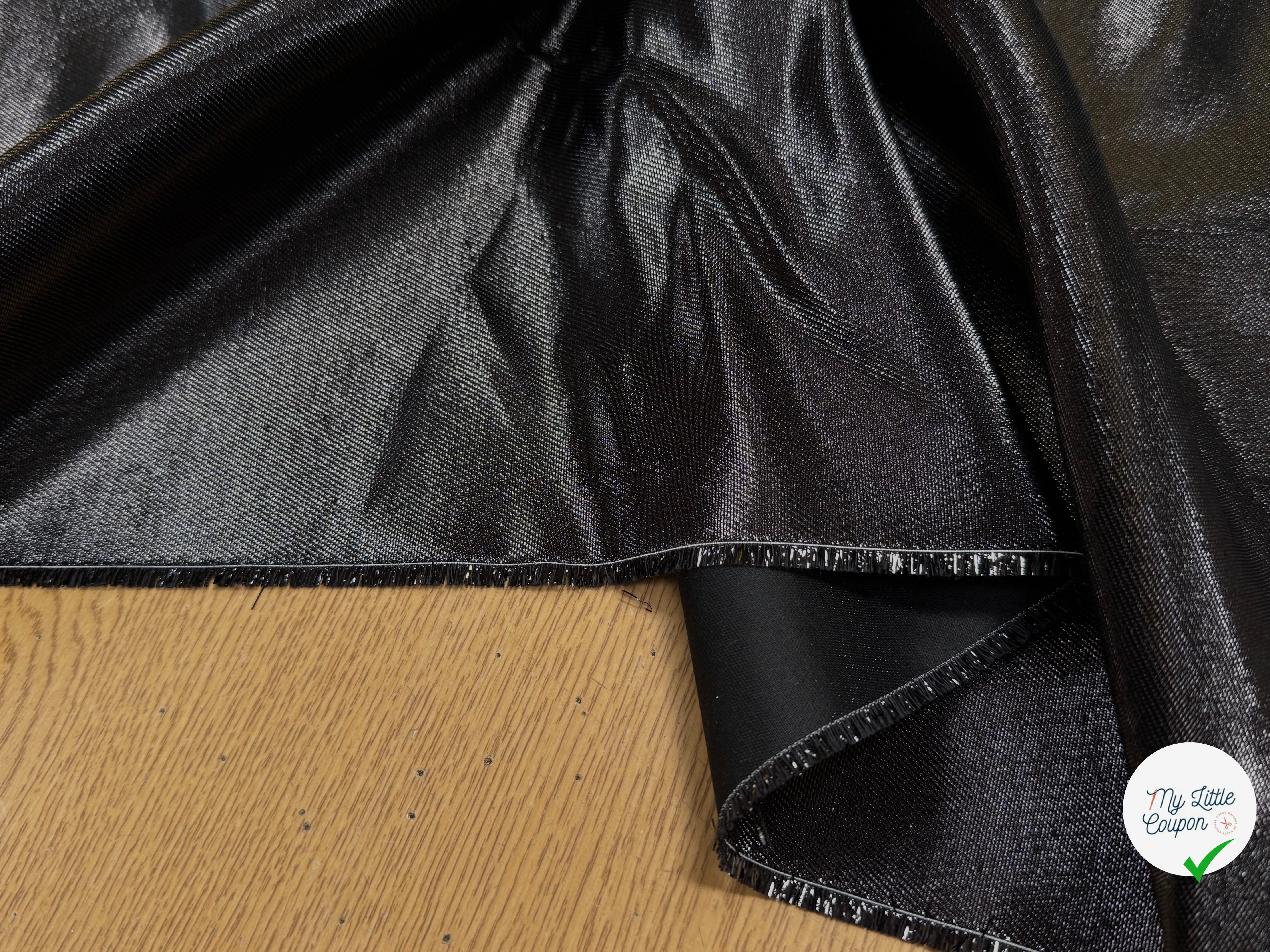 DRILL CHANGEANT POLYVISCOSE SHINY NOIR - My Little Coupon
