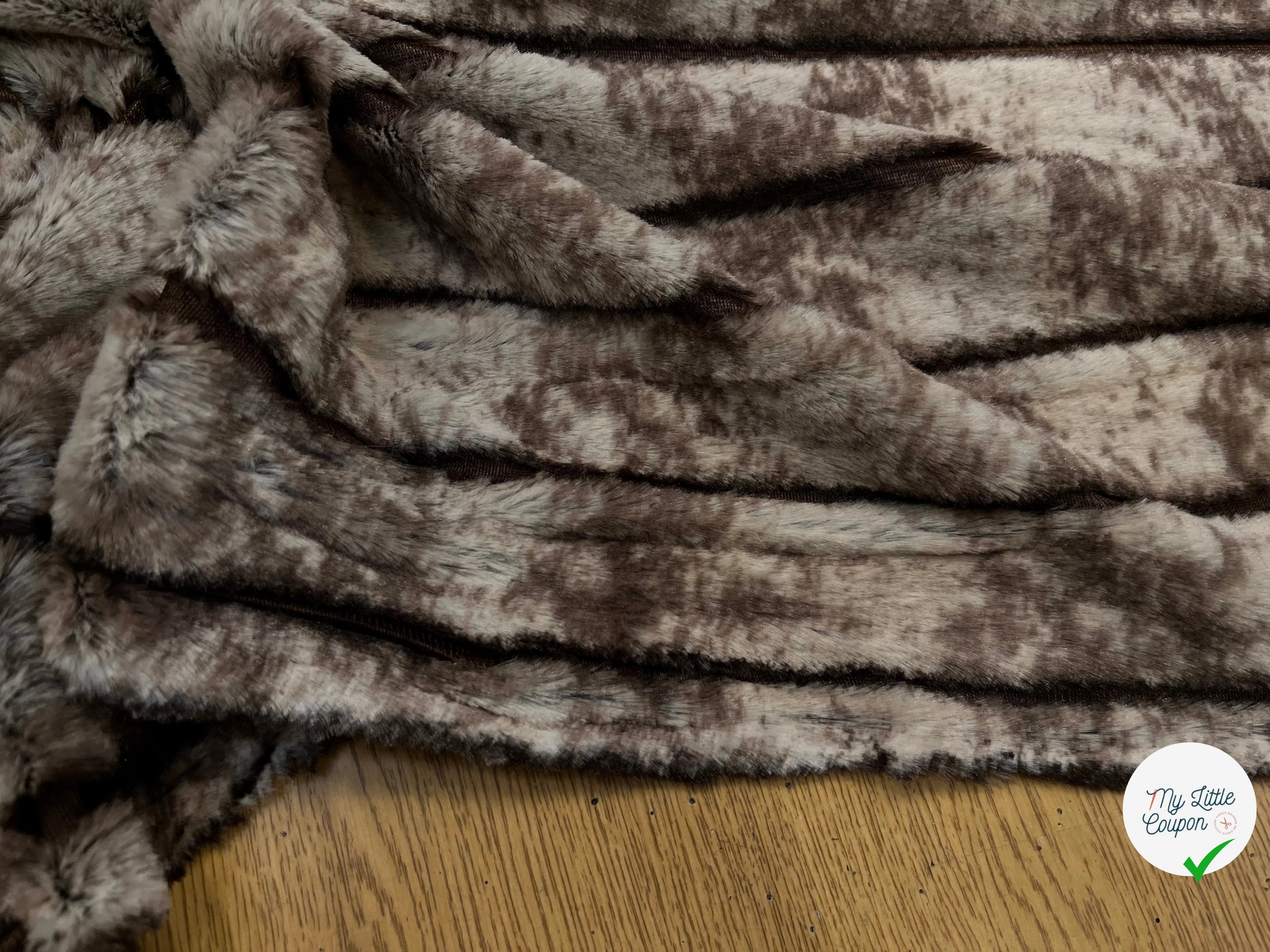 FAUSSE FOURRURE RAYURE MARRON ET BEIGE FONCÉ - My Little Coupon