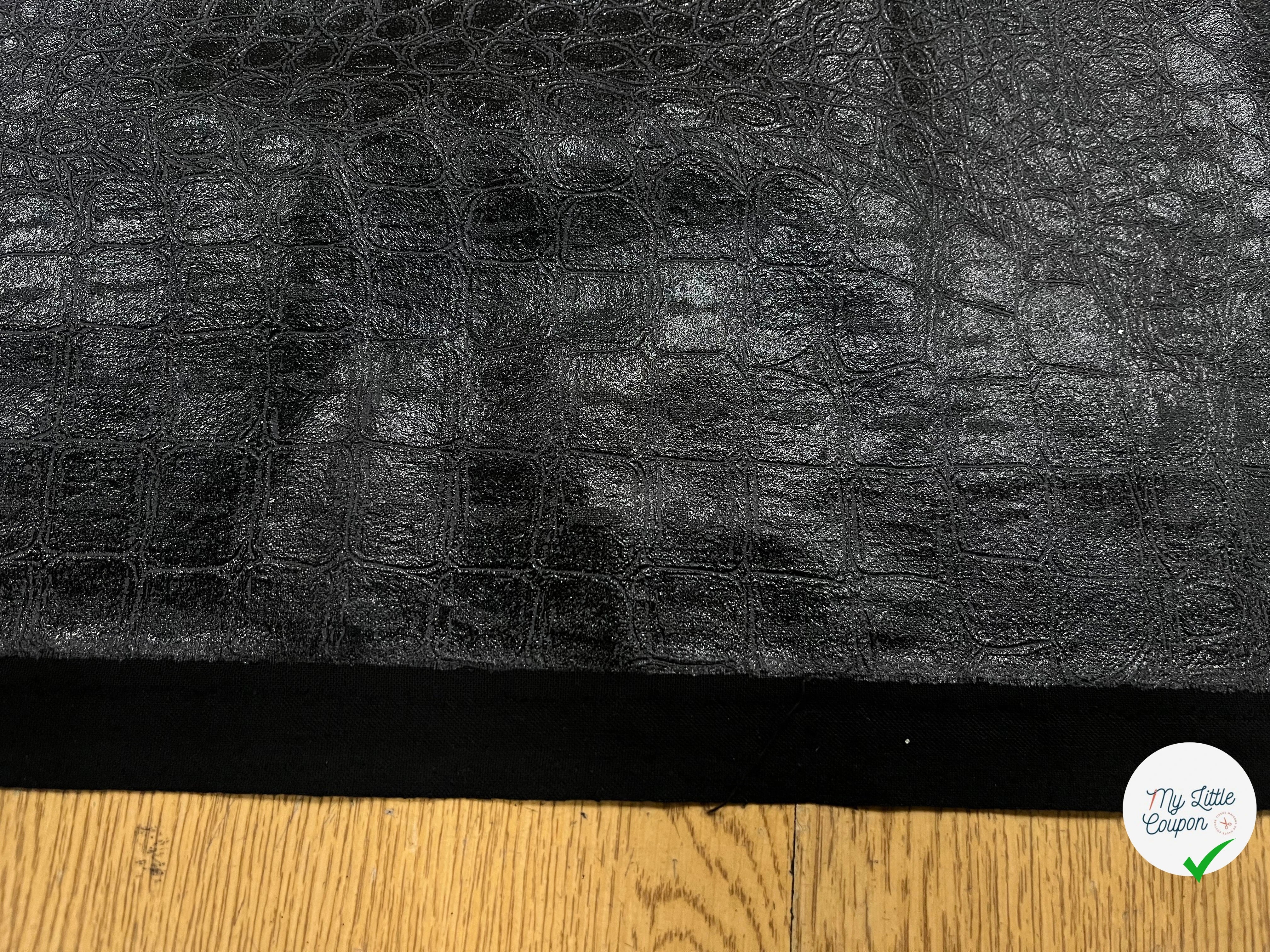 FAUX CUIR PEAU DE CROCODILLE NOIR - My Little Coupon