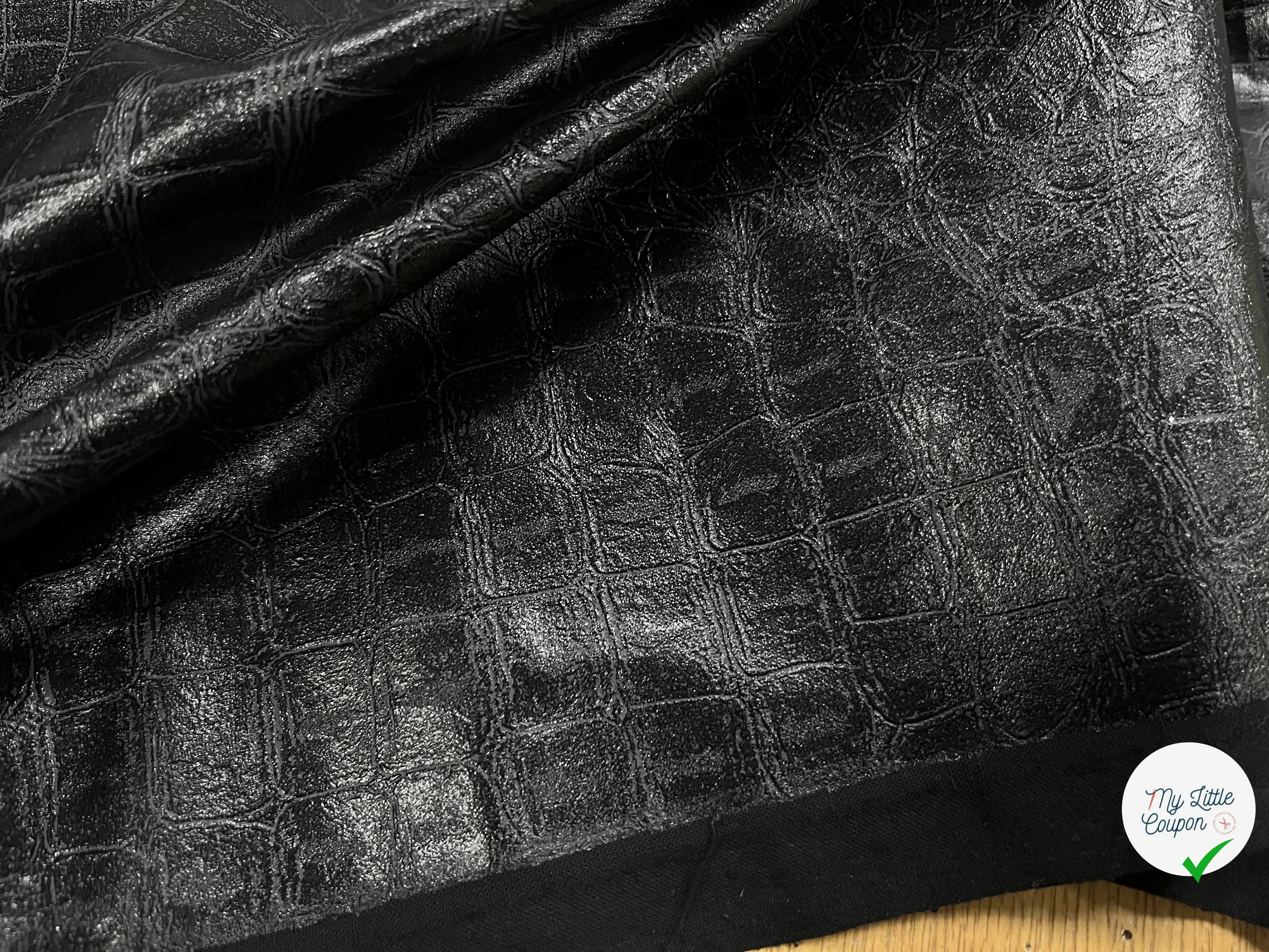 FAUX CUIR PEAU DE CROCODILLE NOIR - My Little Coupon