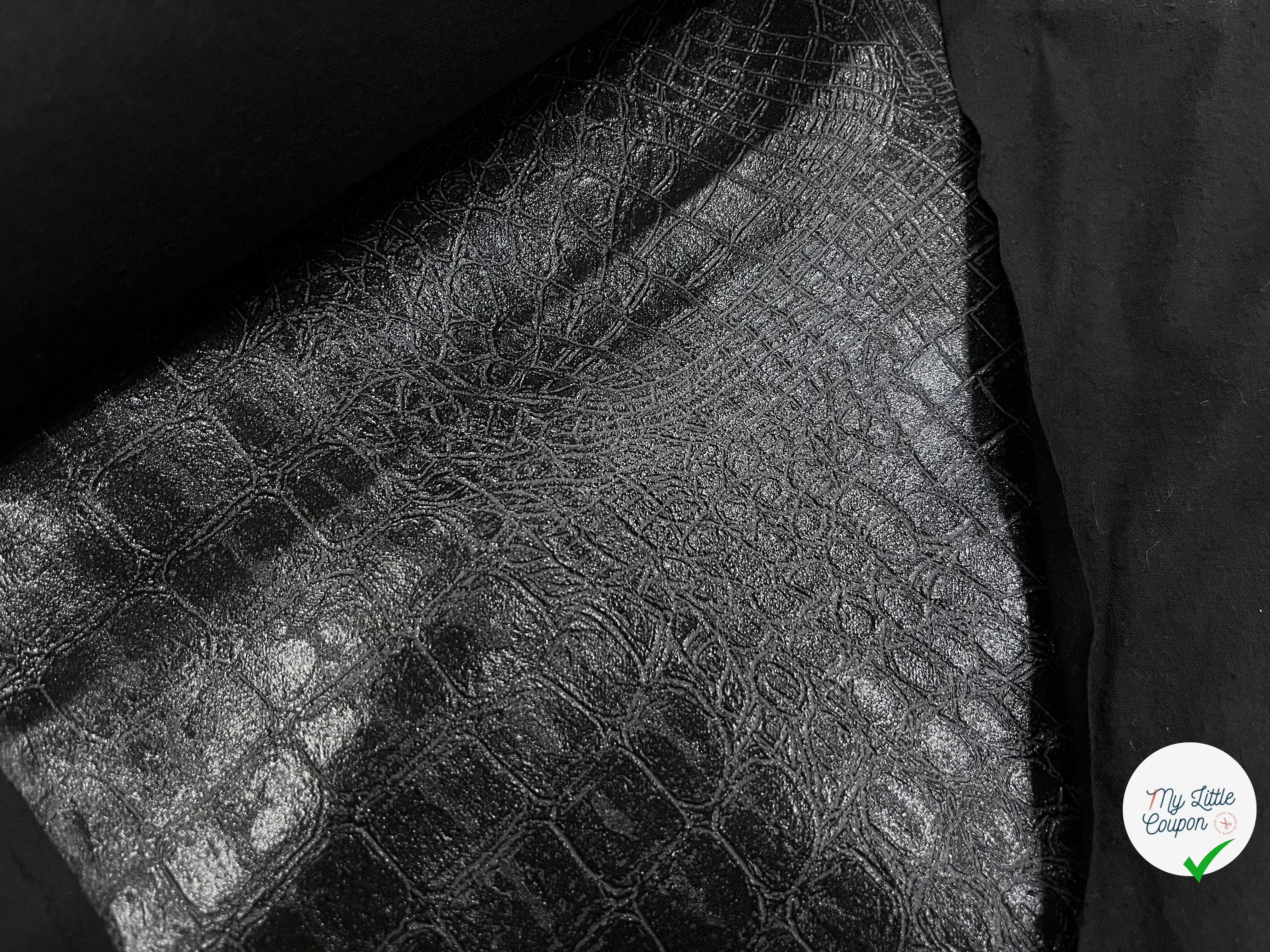 FAUX CUIR PEAU DE CROCODILLE NOIR - My Little Coupon