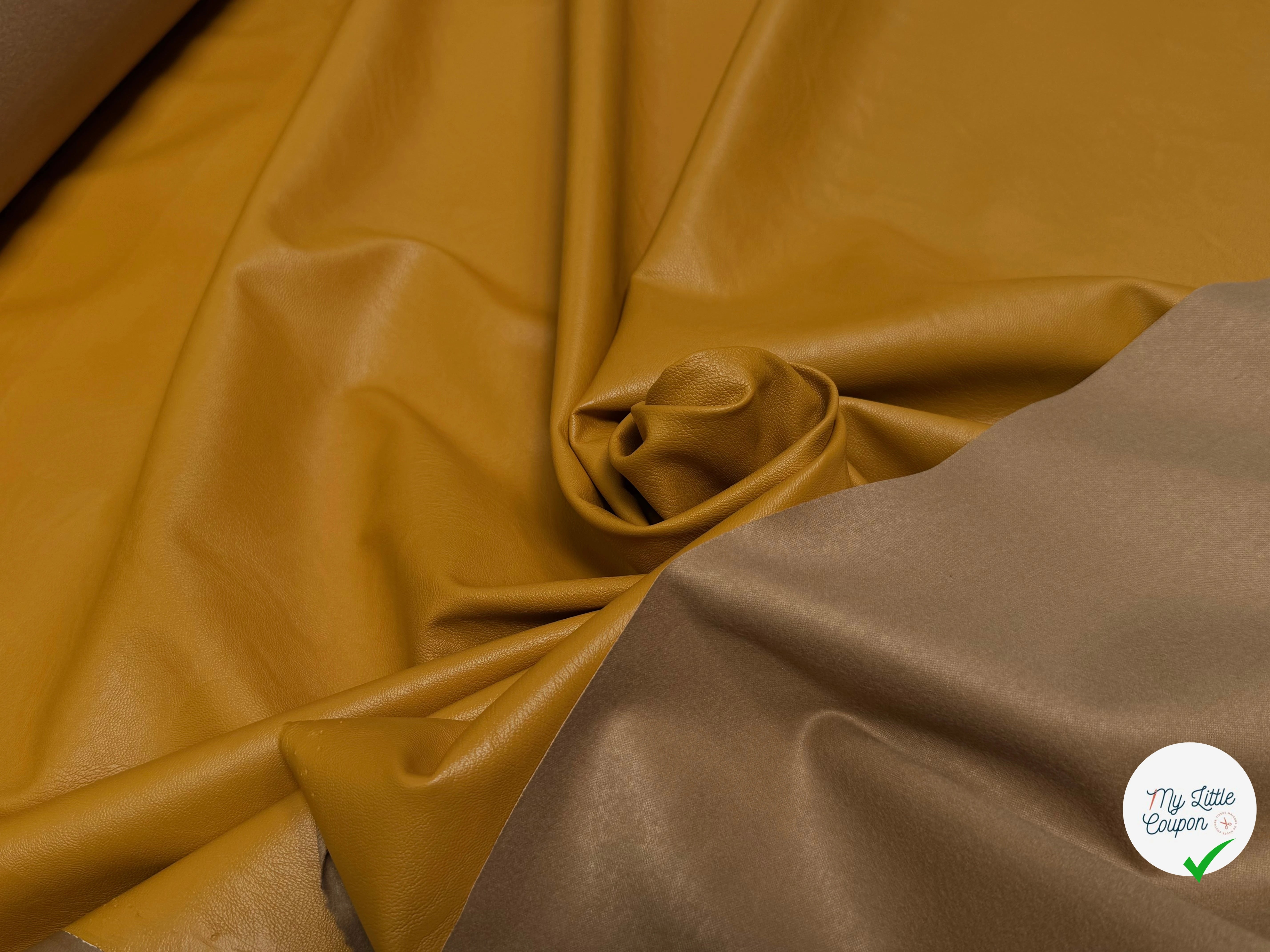 FAUX CUIR SOUPLE MOUTARDE STRETCH - My Little Coupon