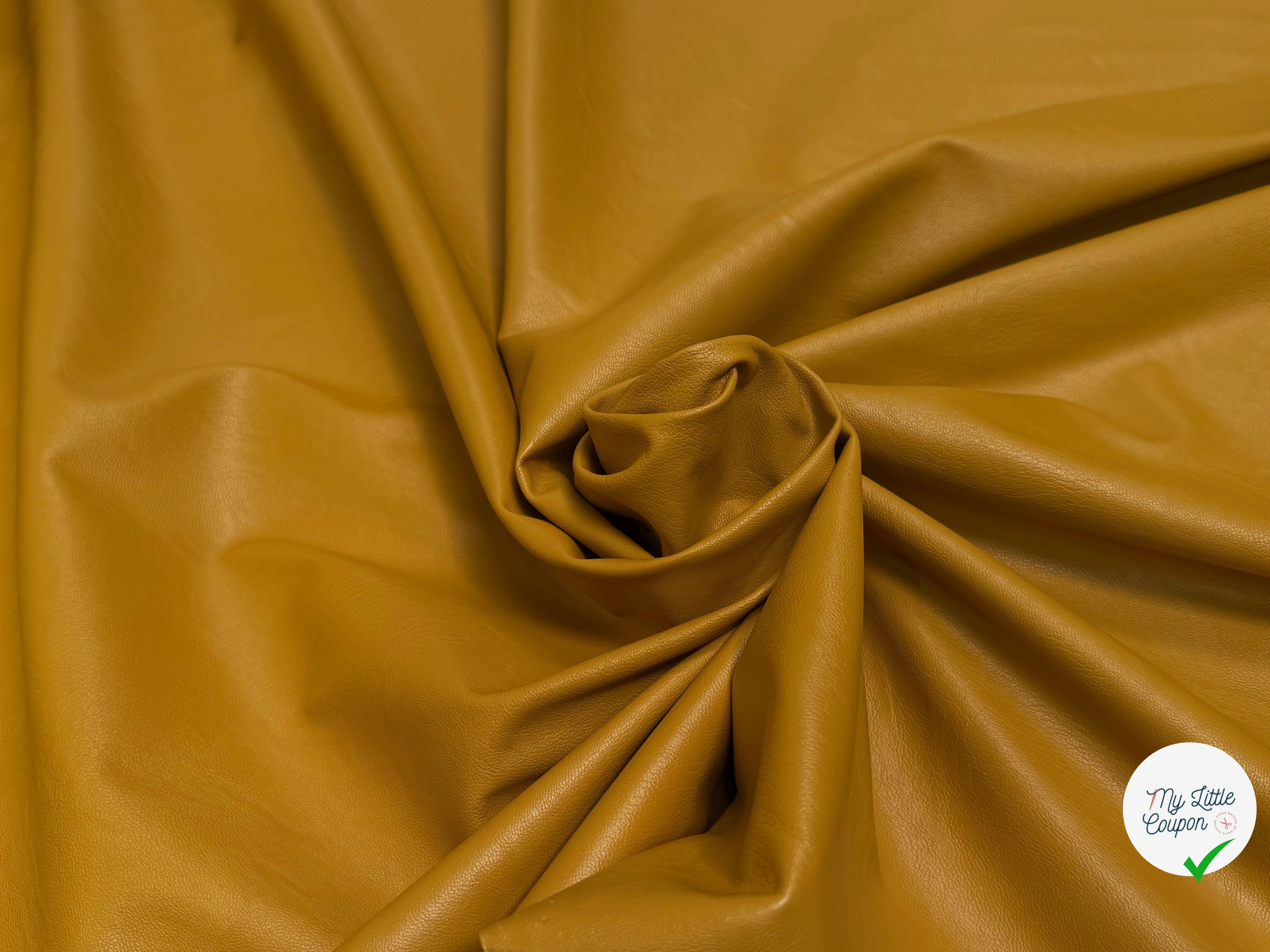 FAUX CUIR SOUPLE MOUTARDE STRETCH - My Little Coupon