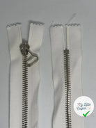 FERMETURE BLANCHE MÉTAL ARGENTÉ 43CM NON SÉPARABLE - My Little Coupon