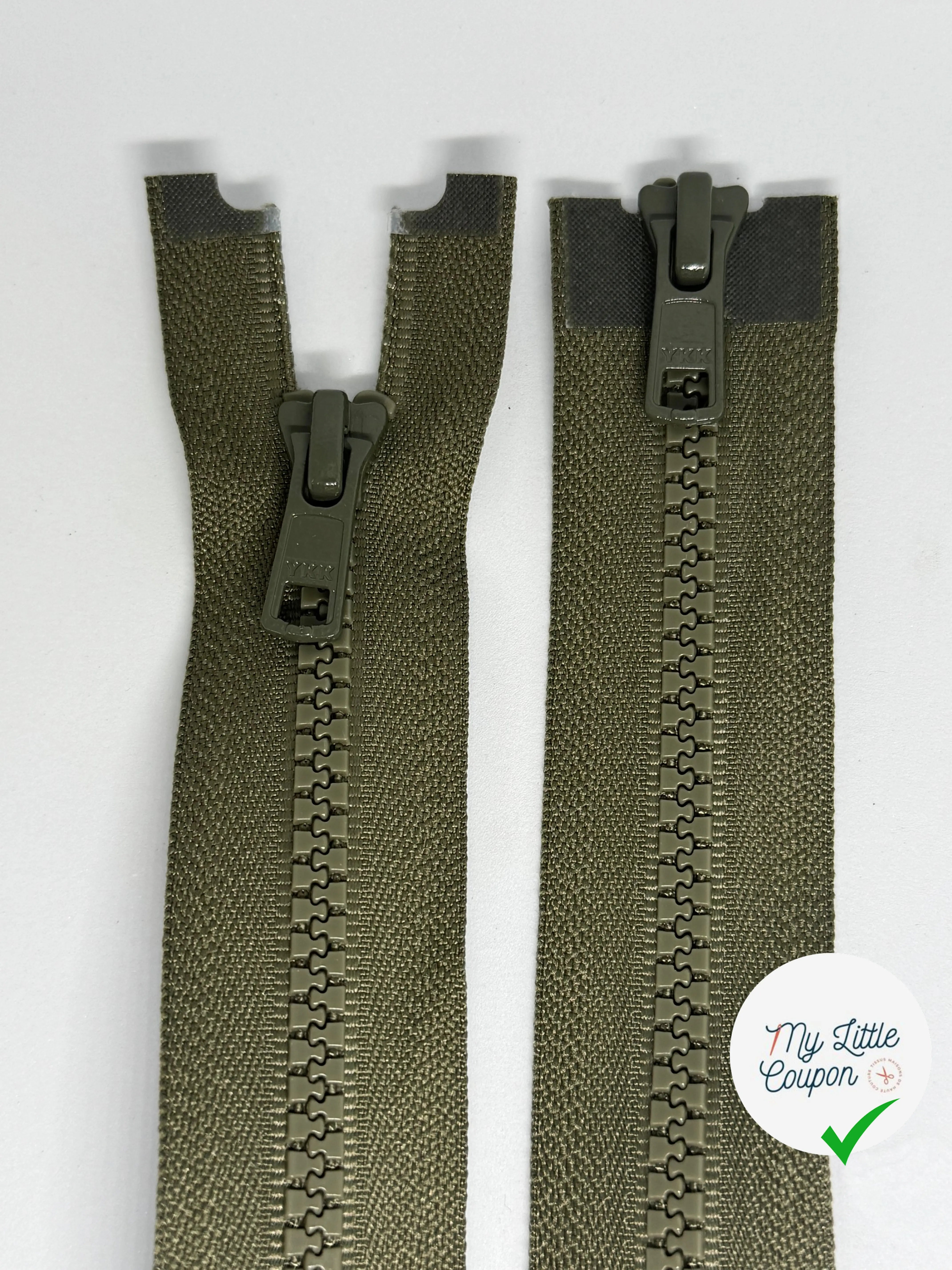 FERMETURE DOUBLE CURSEUR KAKI 75CM - My Little Coupon