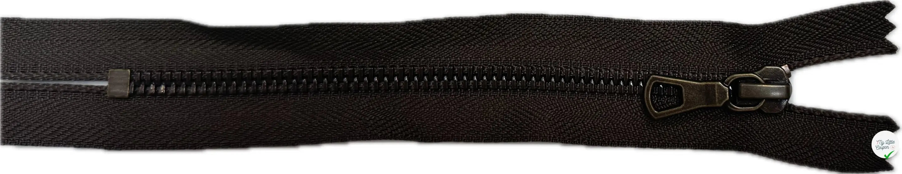 FERMETURE NON SÉPARABLE 16CM VERT KAKI MARRON - My Little Coupon