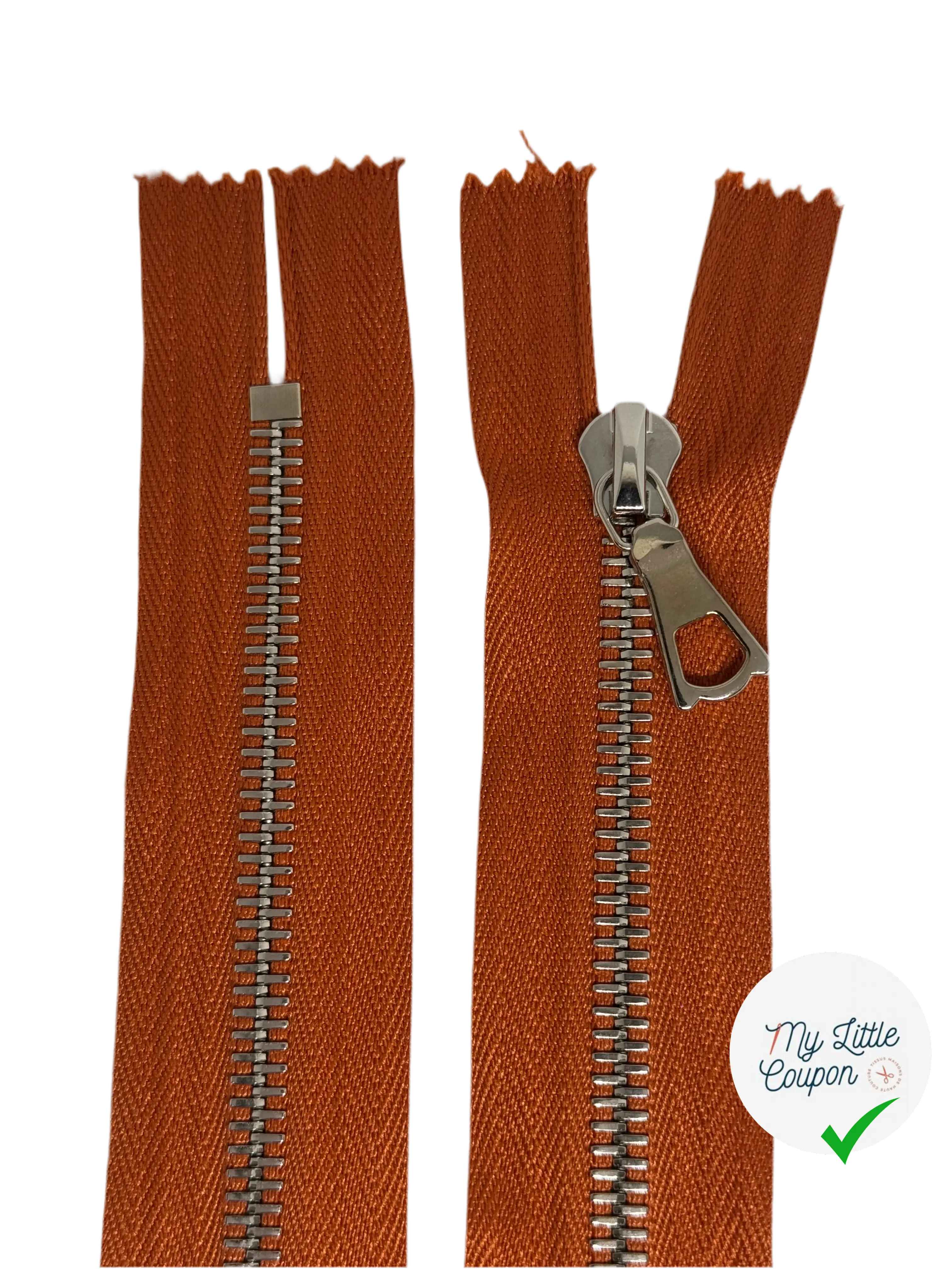 FERMETURE NON SÉPARABLE 90CM ORANGE CITROUILLE - My Little Coupon