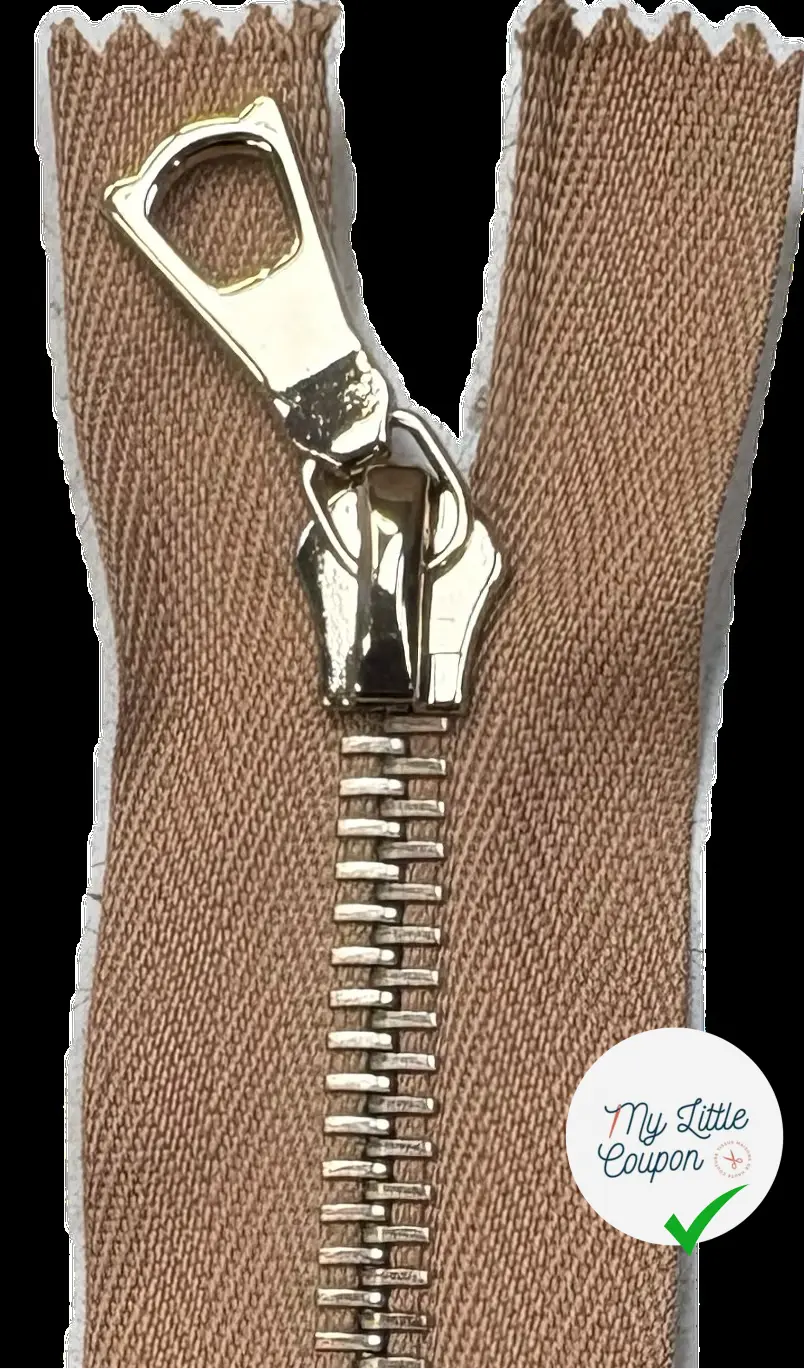 FERMETURE NON SÉPARABLE NOISETTE 20cm - My Little Coupon