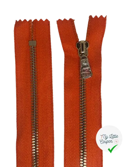 FERMETURE NON SÉPARABLE ORANGE 65CM - My Little Coupon