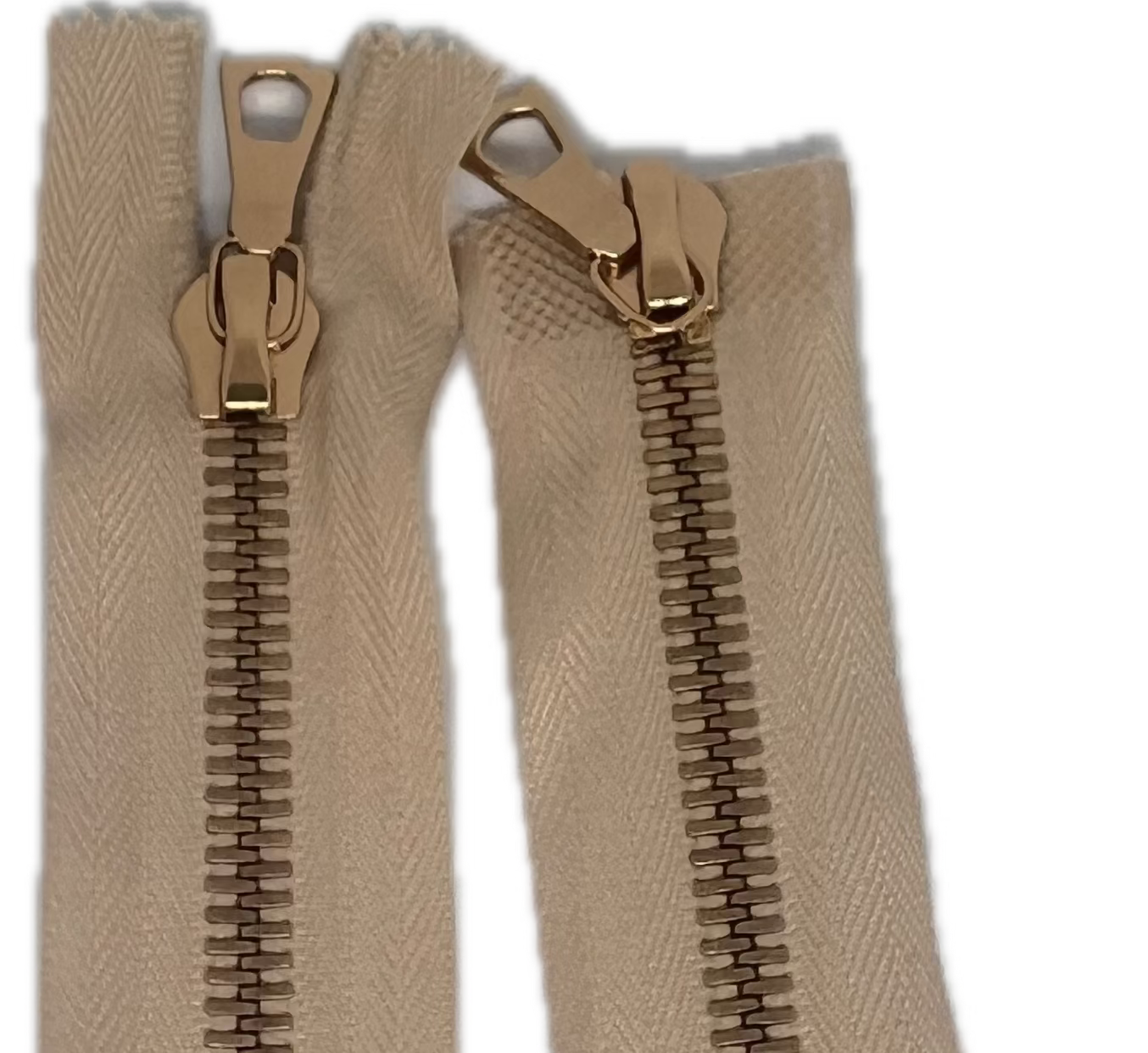 FERMETURE RIRI MÉTAL DORÉ DOUBLE VOIES  100CM M8 BEIGE - My Little Coupon