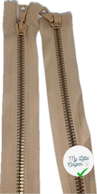 FERMETURE RIRI MÉTAL DORÉ DOUBLE VOIES  100CM M8 BEIGE - My Little Coupon