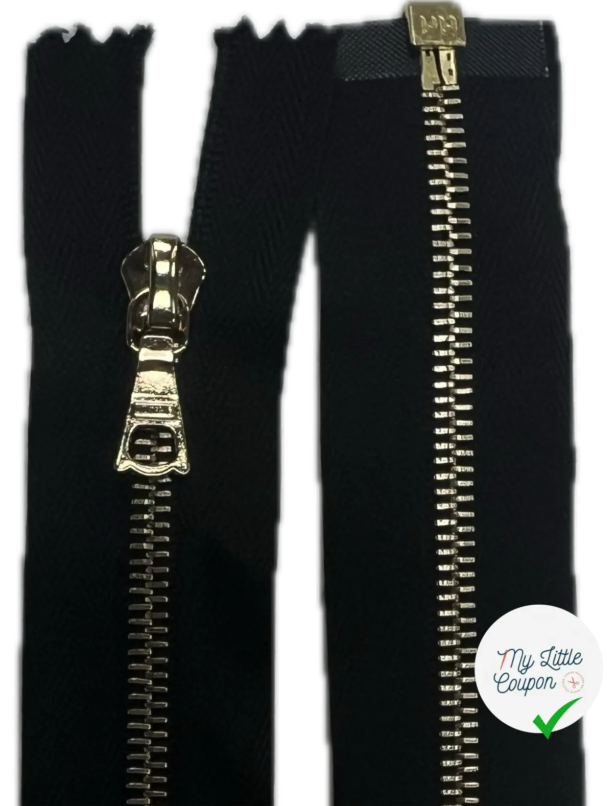 FERMETURE RIRI METAL DORÉ SÉPARABLE 110CM M4 NOIRE - My Little Coupon