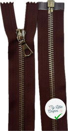 FERMETURE RIRI MÉTAL DORÉ SÉPARABLE 80CM M6 MARRON - My Little Coupon