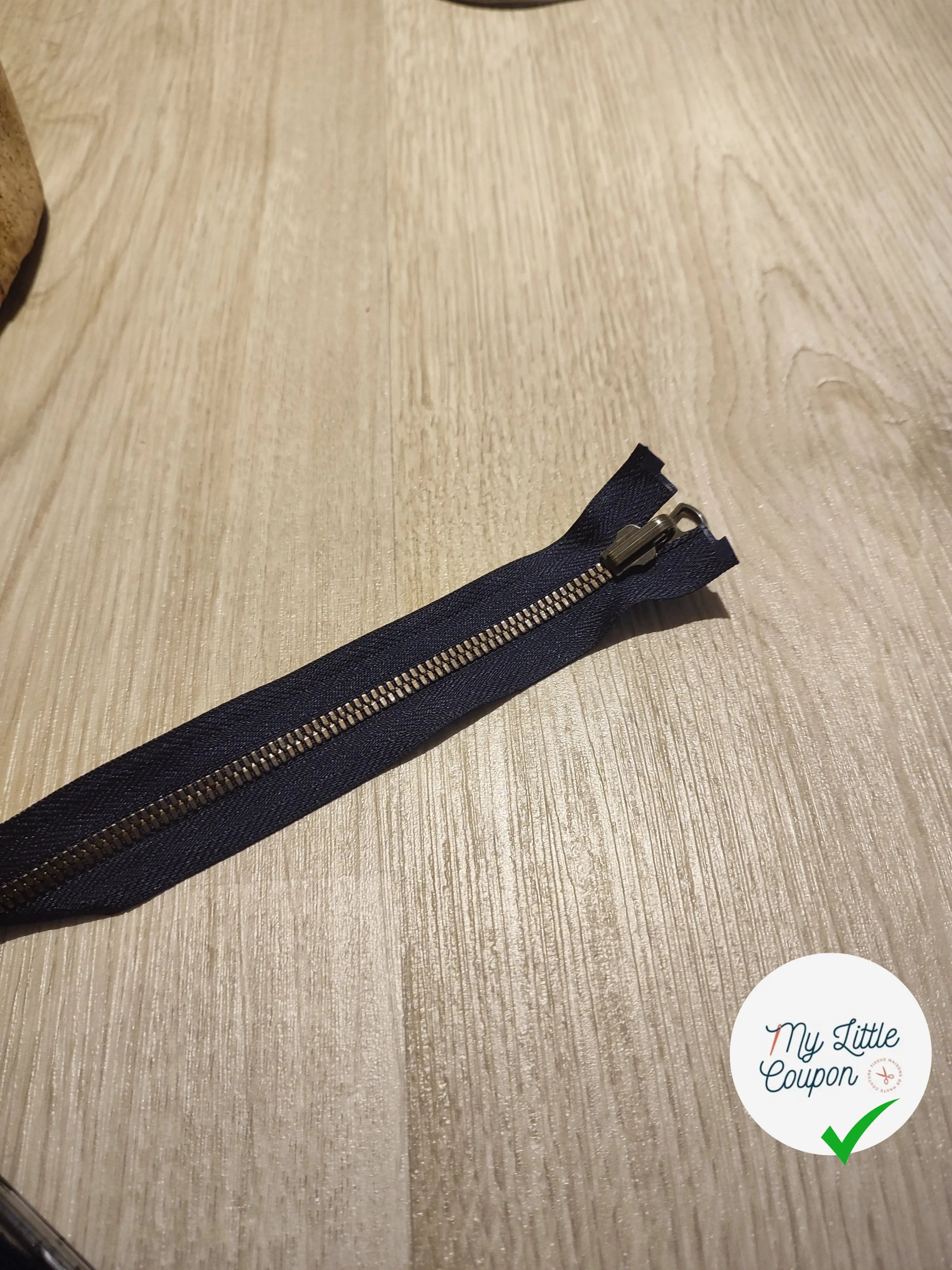 FERMETURE RIRI METAL DOUBLE CHEMIN NON SEPARABLE 85CM BLEUE NUIT - My Little Coupon