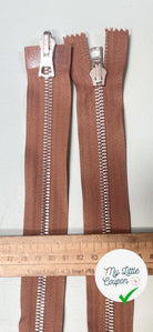 FERMETURE RIRI MÉTAL DOUBLE VOIES  90CM MARRON CLAIR - My Little Coupon