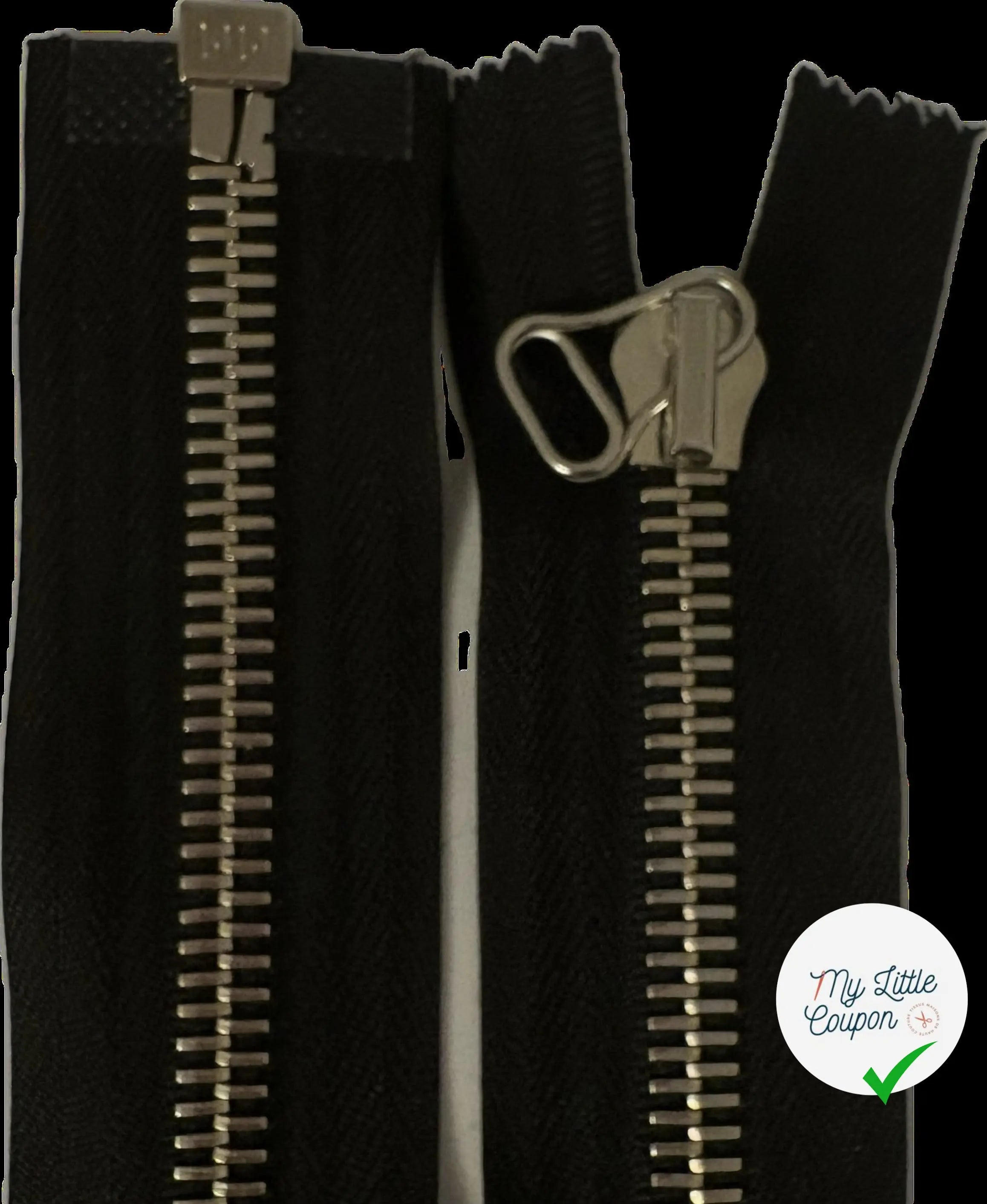 FERMETURE RIRI MÉTAL M8 SÉPARABLE 60CM NOIR - My Little Coupon