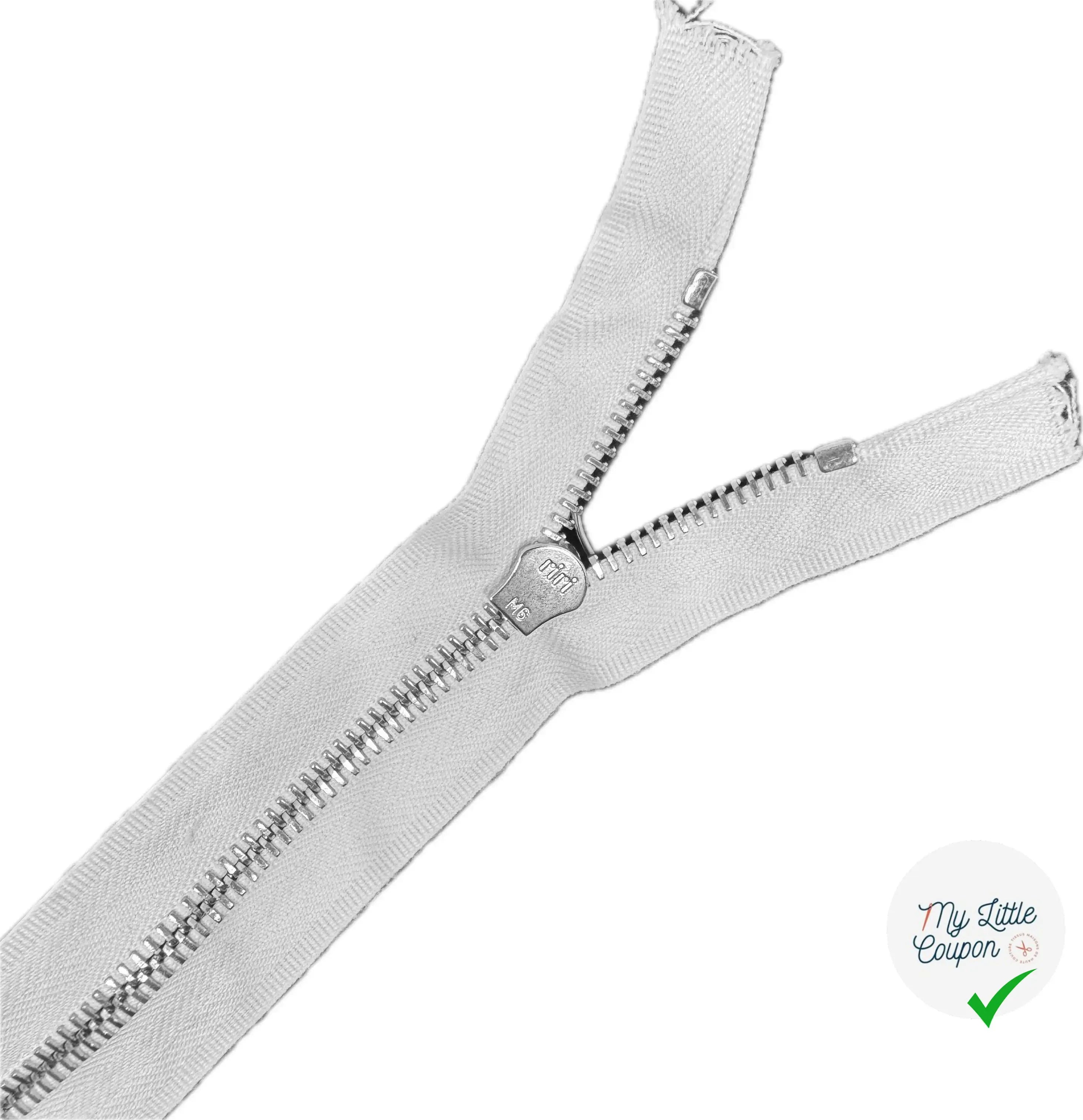 FERMETURE RIRI METAL NON SÉPARABLE 14CM M6 BLANCHE - My Little Coupon