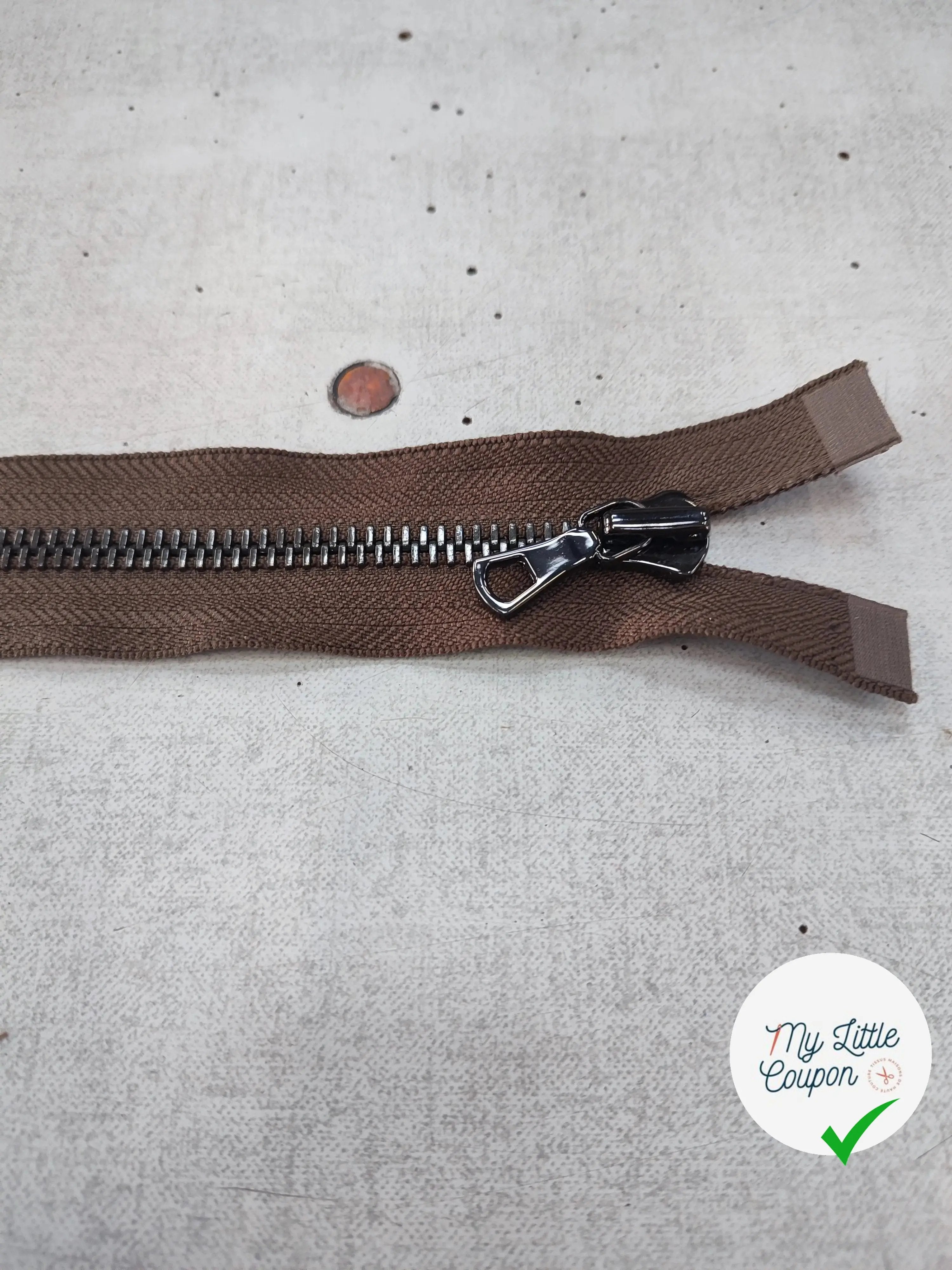 FERMETURE RIRI METAL SÉPARABLE 60CM MARRON - My Little Coupon