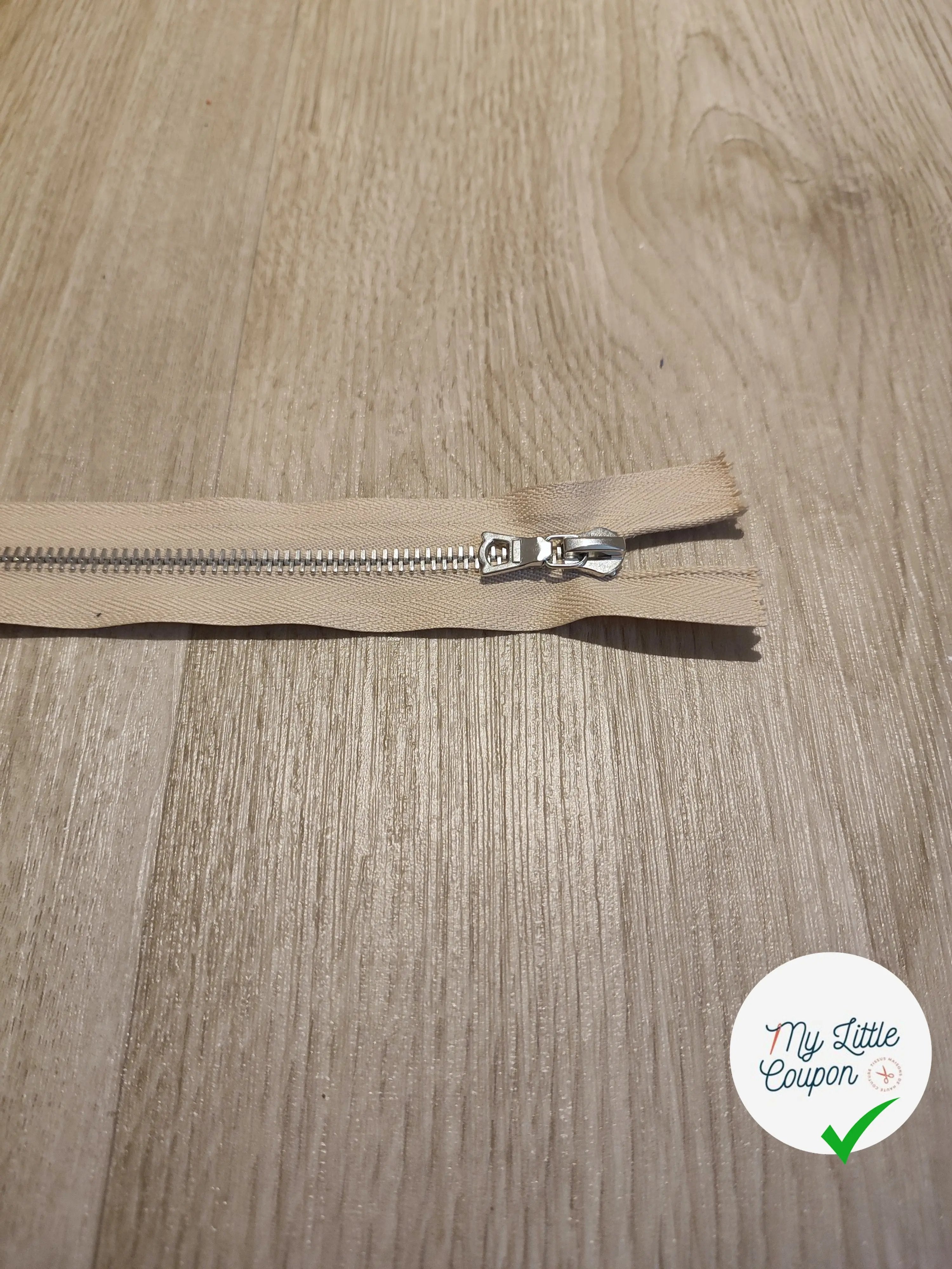 FERMETURE RIRI METAL NON SEPARABLE 15CM BEIGE ROSÉ M6 - My Little Coupon