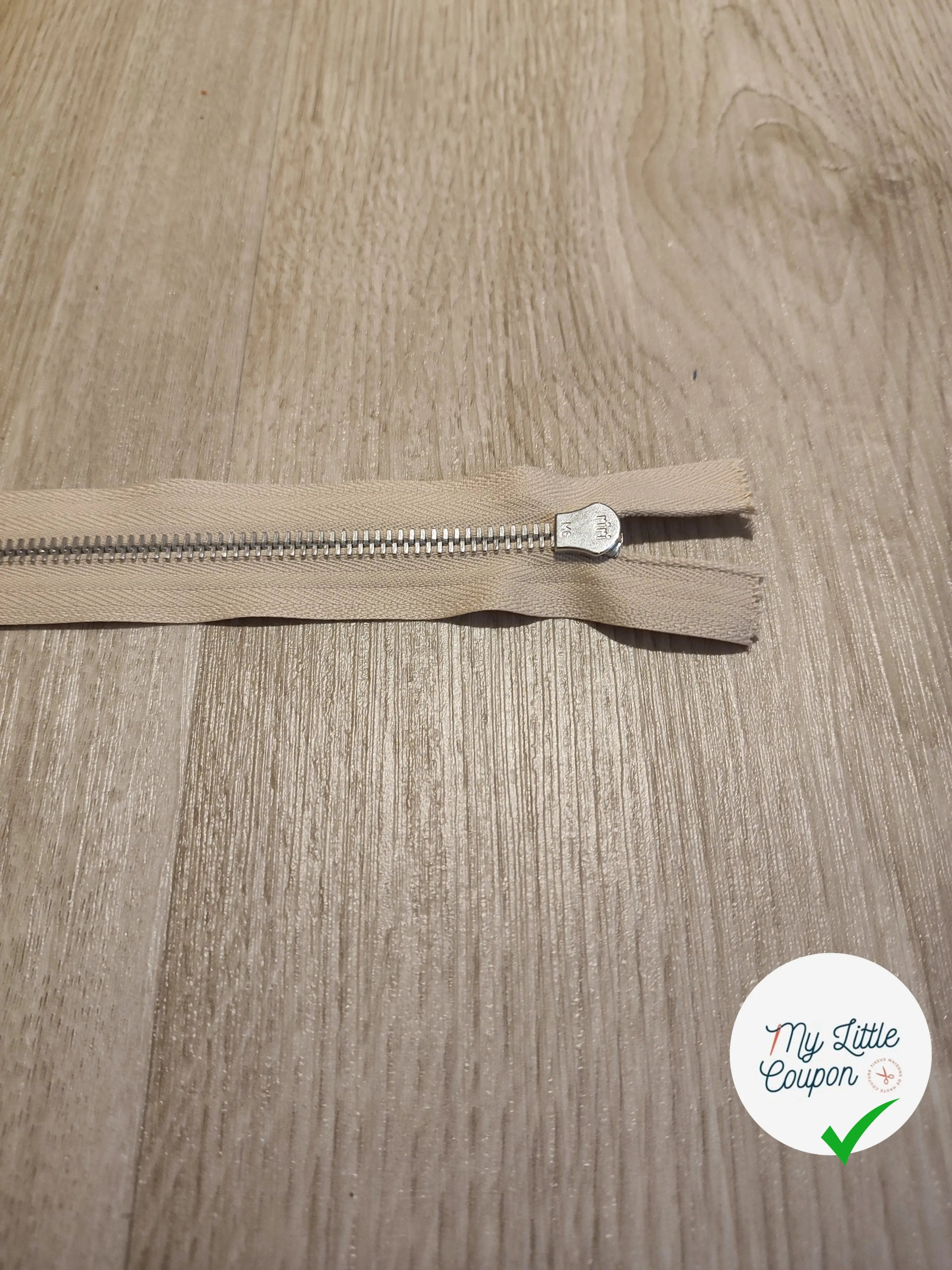 FERMETURE RIRI METAL NON SEPARABLE 15CM BEIGE ROSÉ M6 - My Little Coupon
