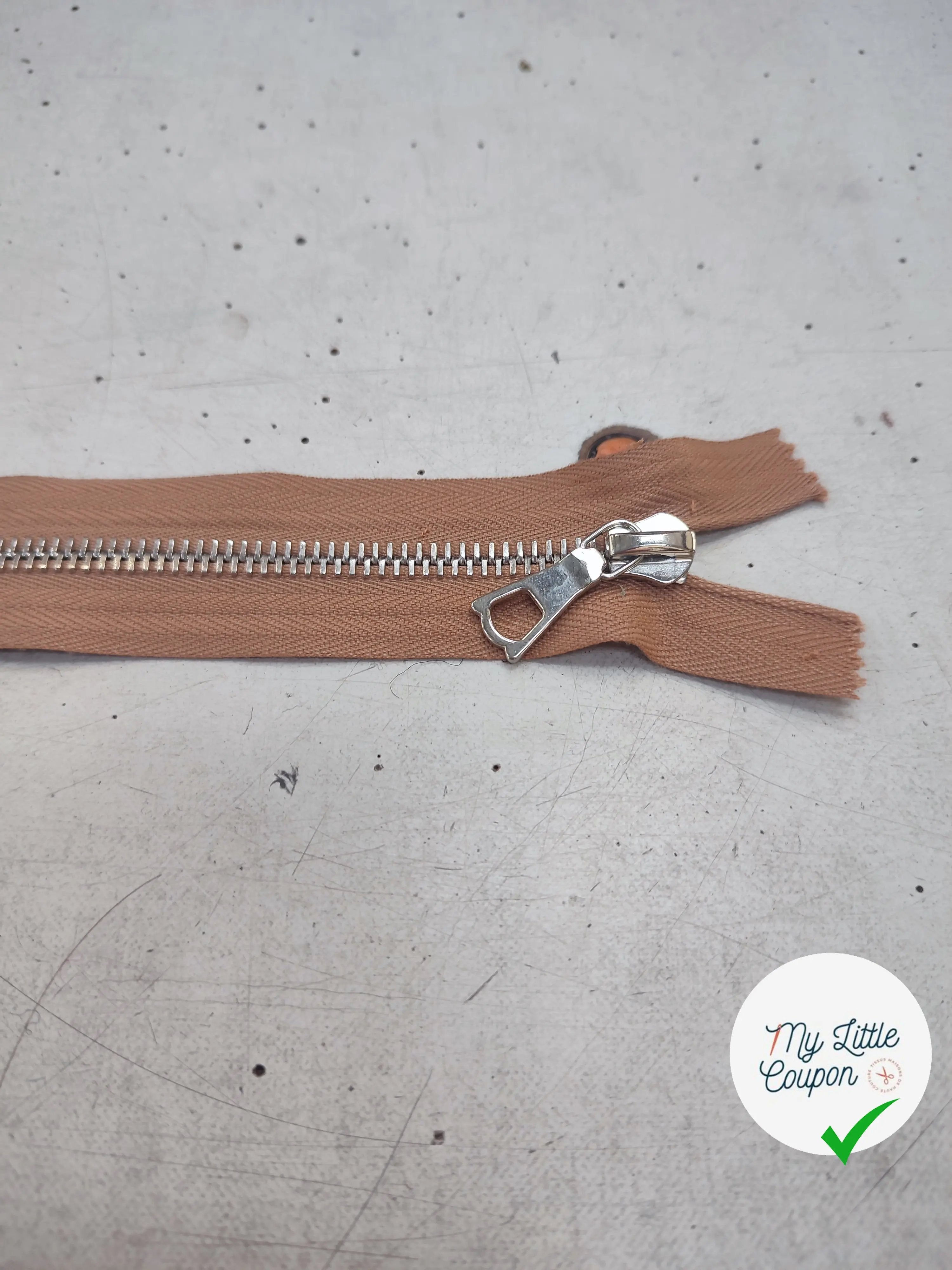 FERMETURE RIRI MÉTAL NON SÉPARABLE 15CM MARRON CAFÉ - My Little Coupon