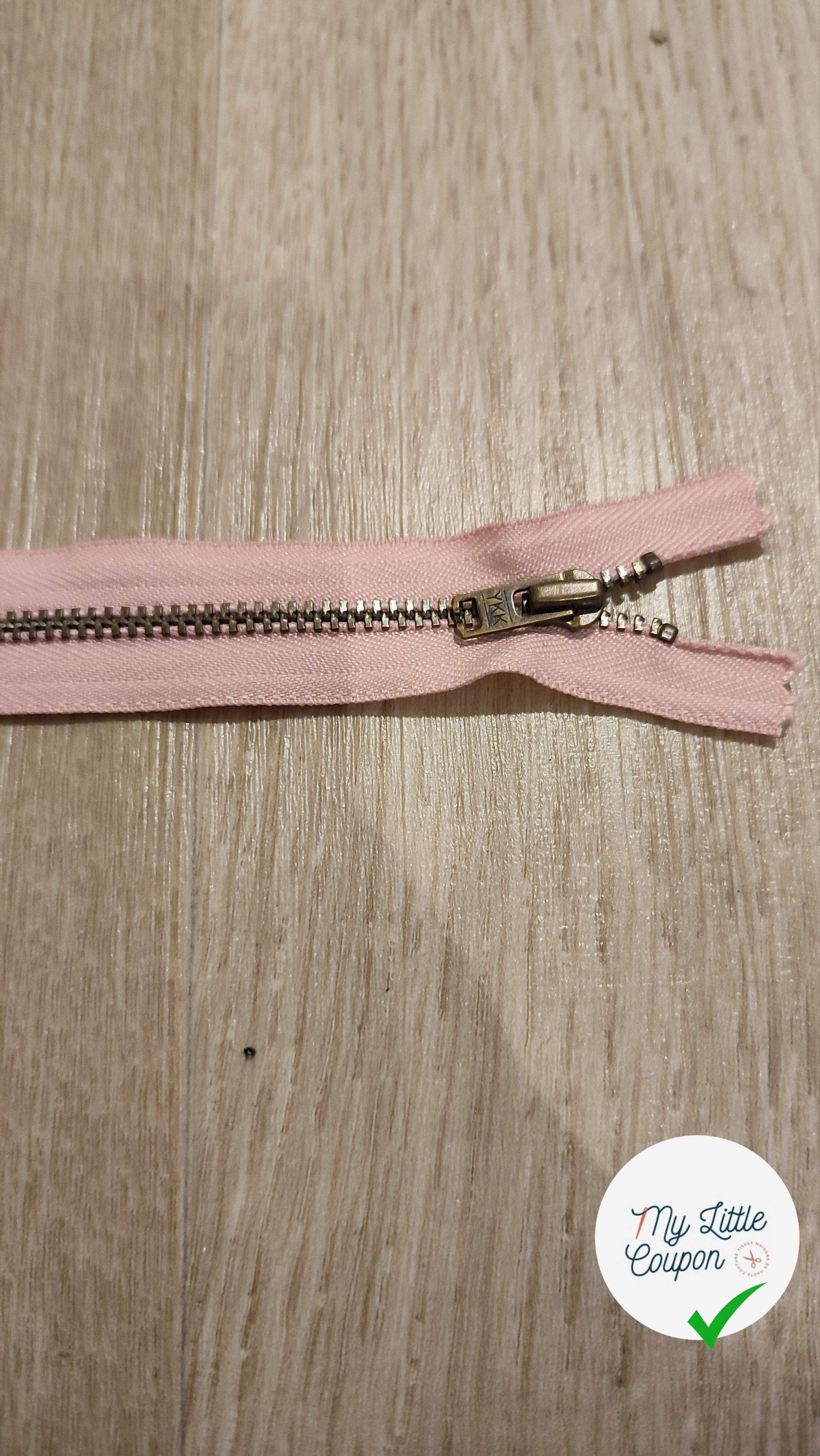 FERMETURE RIRI METAL NON SÉPARABLE 15CM ROSE - My Little Coupon