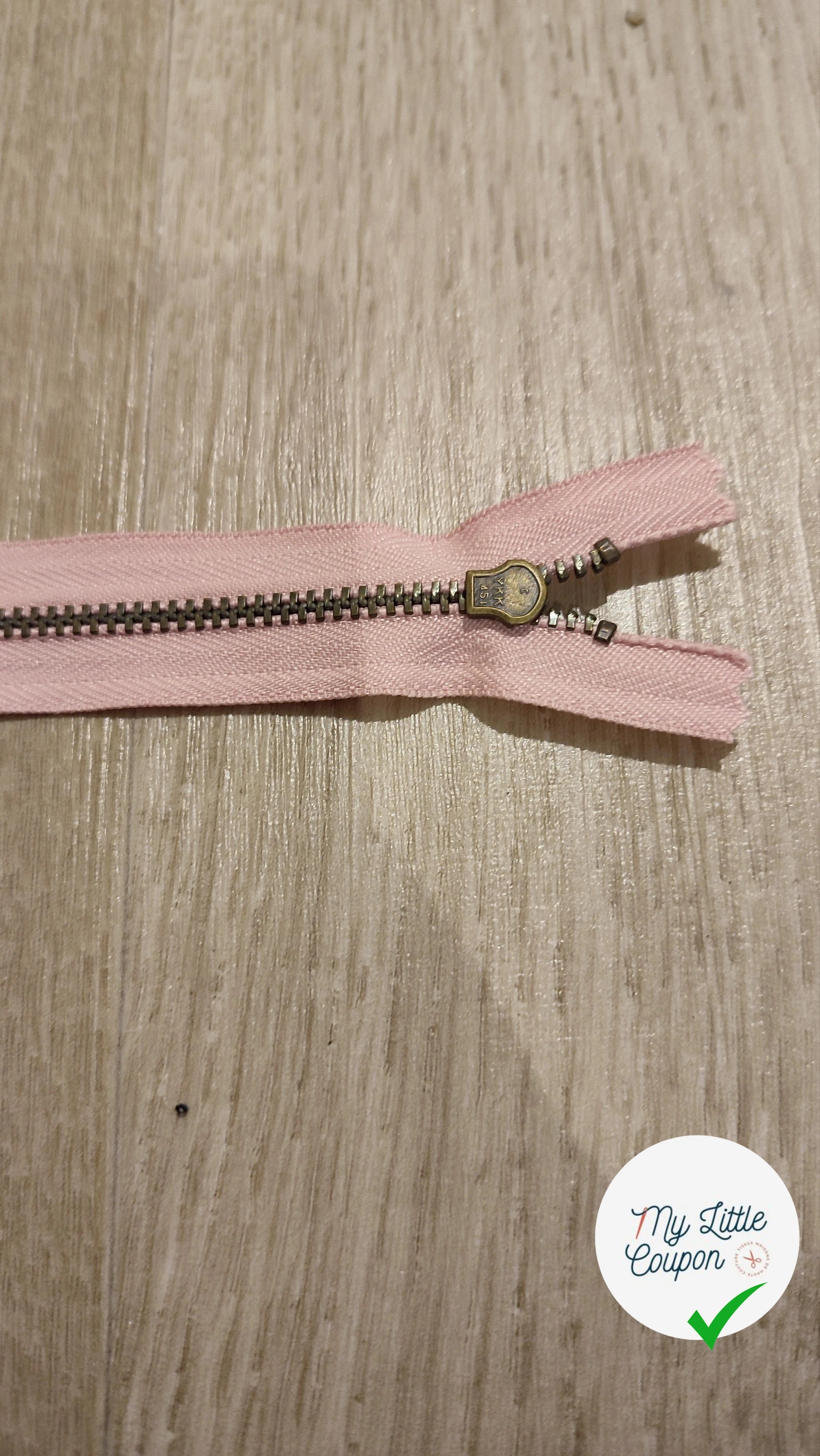FERMETURE RIRI METAL NON SÉPARABLE 15CM ROSE - My Little Coupon