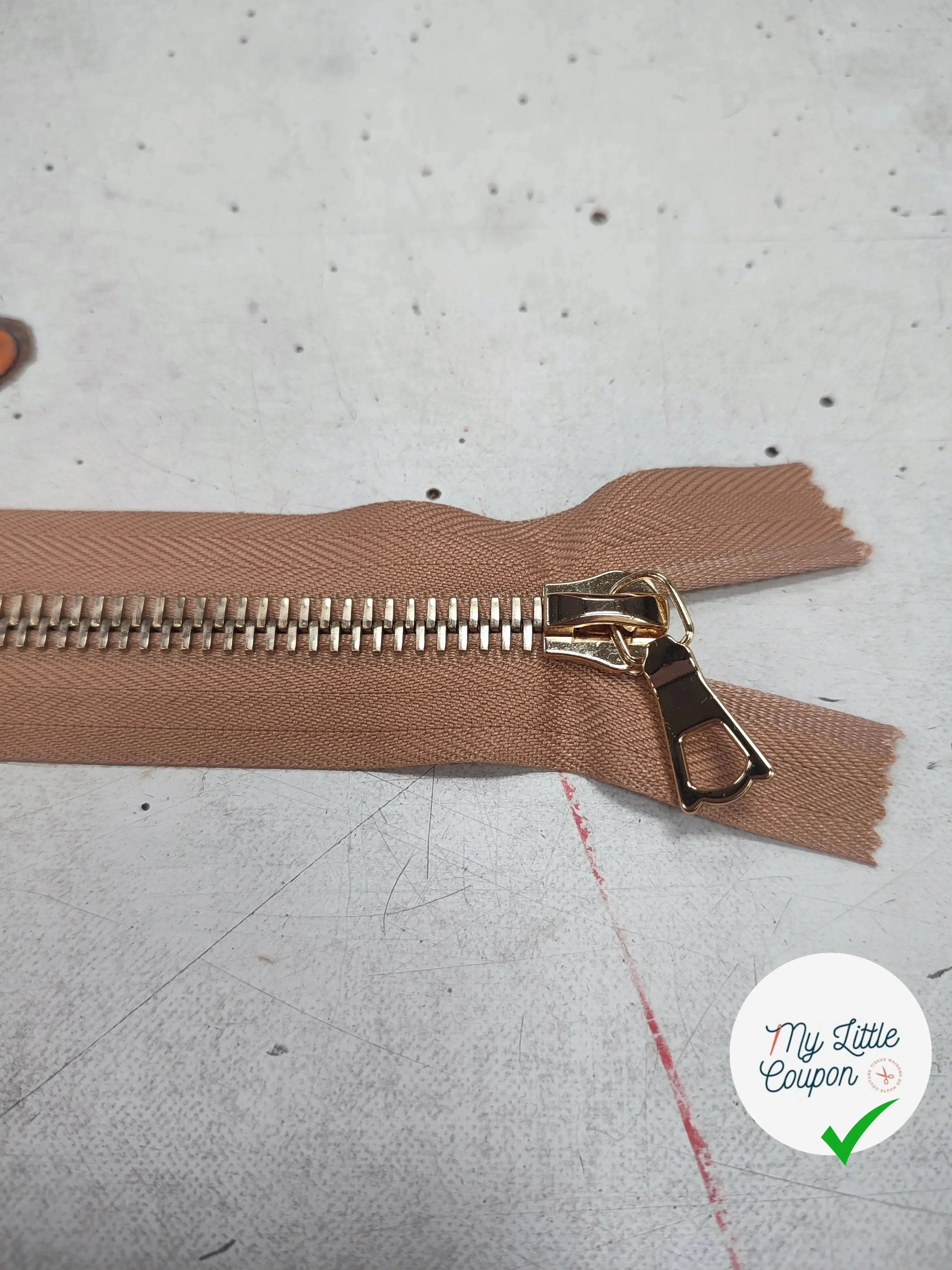FERMETURE RIRI METAL NON SÉPARABLE 20CM MARRON CAFÉ CLAIR - My Little Coupon