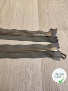 FERMETURE RIRI METAL NON SÉPARABLE DOUBLE CHEMINS 70CM VERT FONCÉ KAKI - My Little Coupon