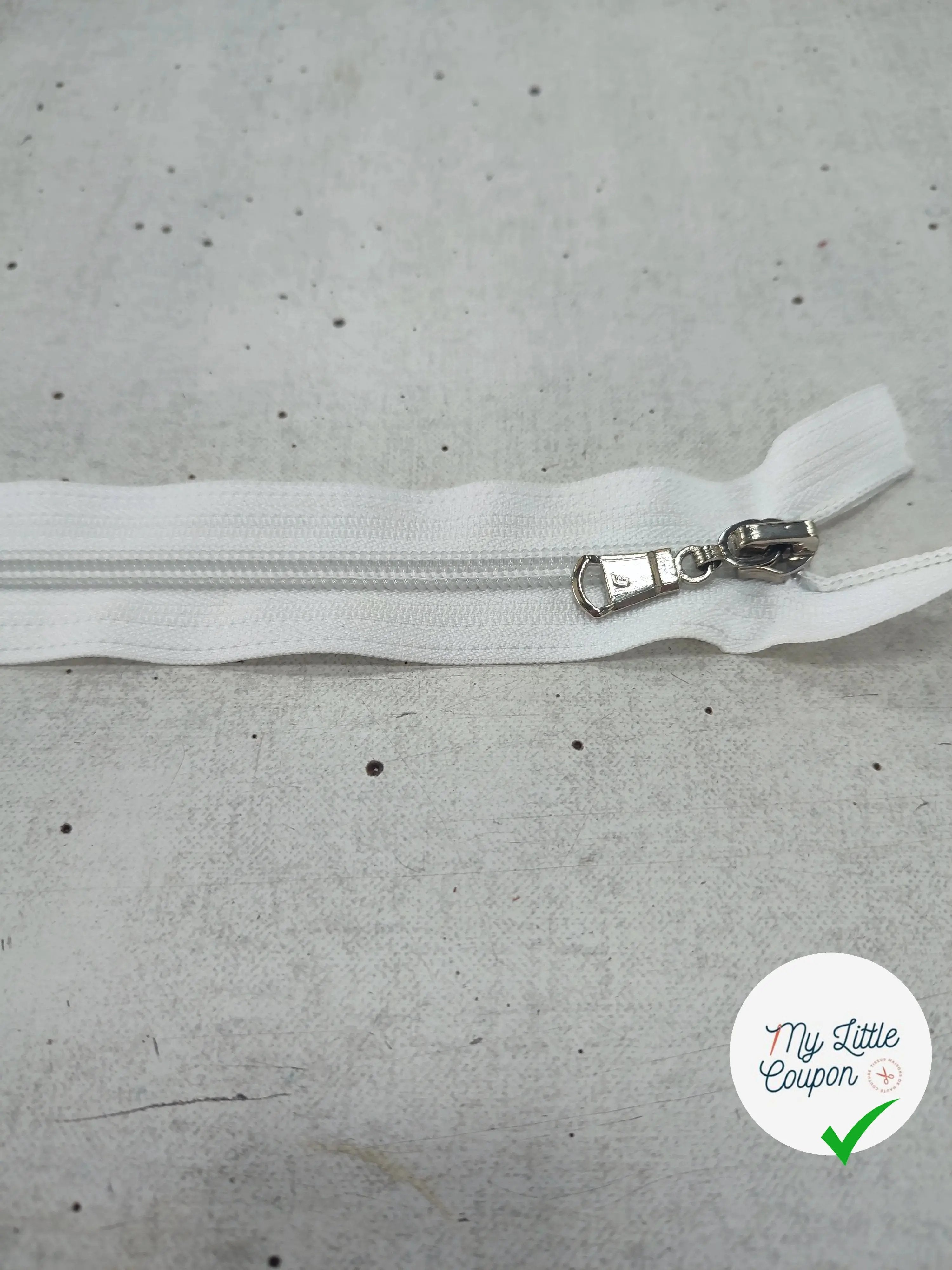 FERMETURE RIRI METAL SÉPARABLE 40CM BLANC - My Little Coupon
