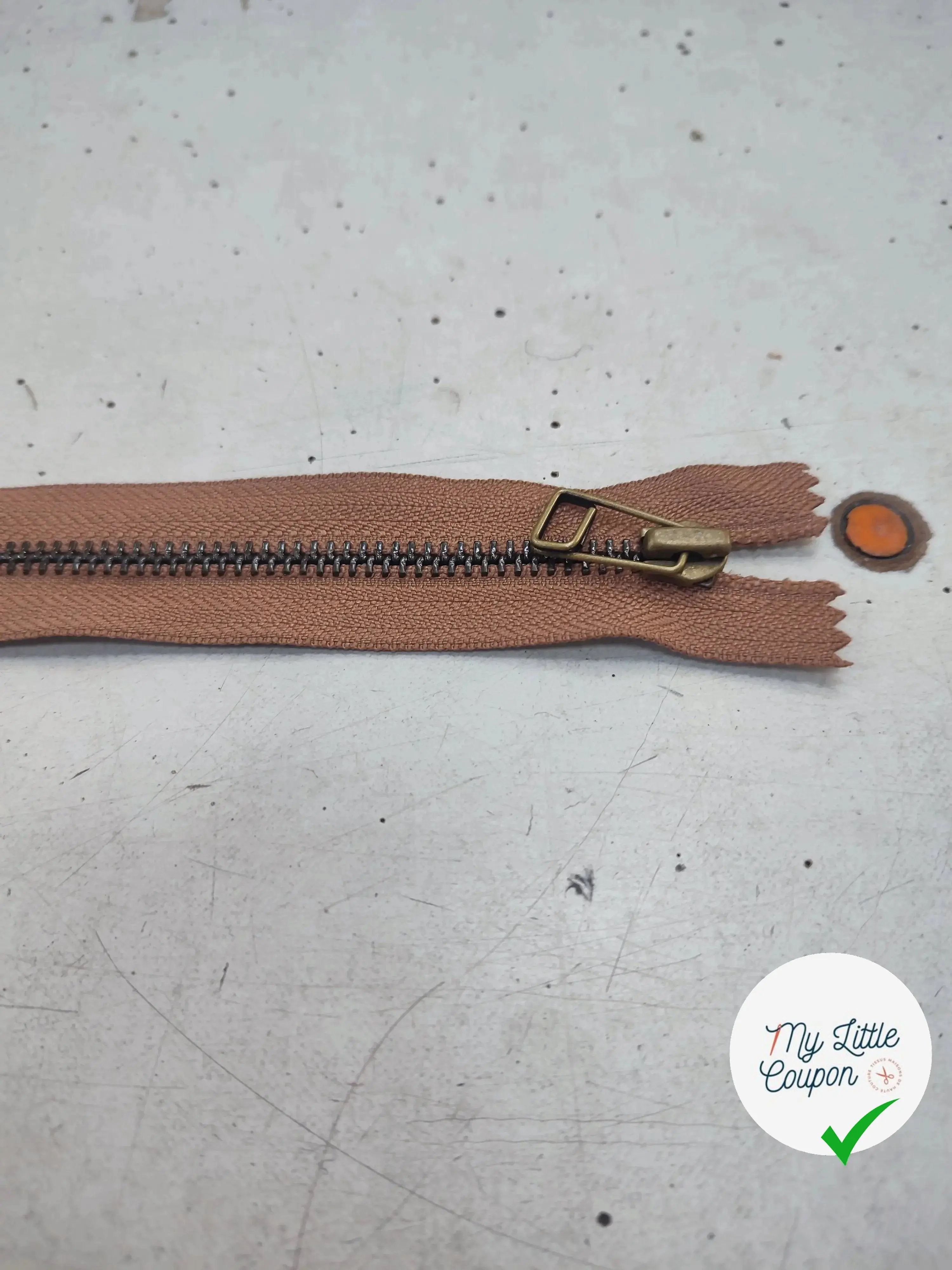 FERMETURE RIRI MÉTAL NON SÉPARABLE 15CM MARRON CAFÉ - My Little Coupon
