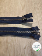 FERMETURE RIRI METAL NON SÉPARABLE DOUBLE CHEMINS RÉVERSIBLE 95CM BLEU NUIT - My Little Coupon