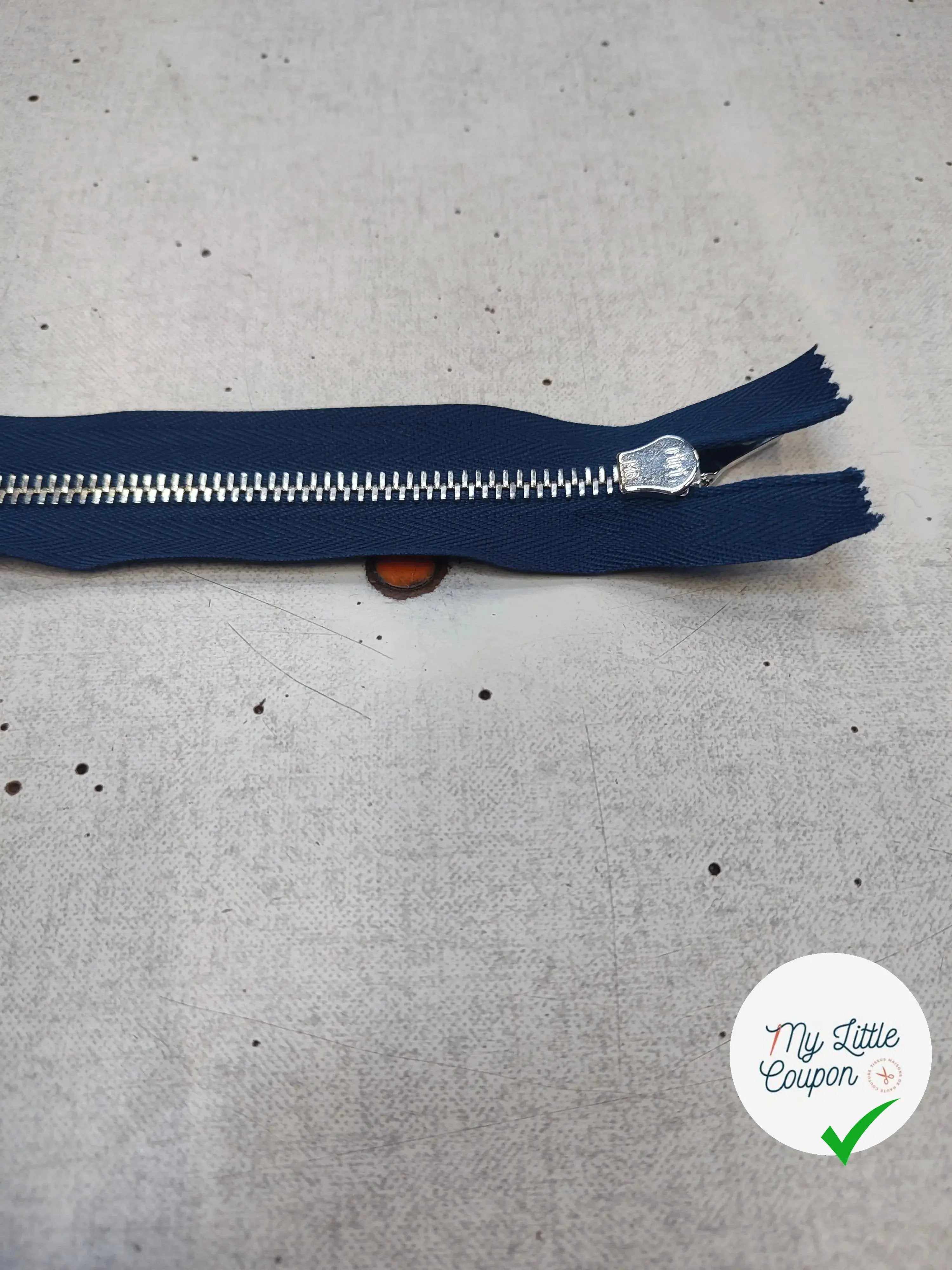 FERMETURE RIRI METAL NON SÉPARABLE 15CM BLEU NUIT M6 - My Little Coupon