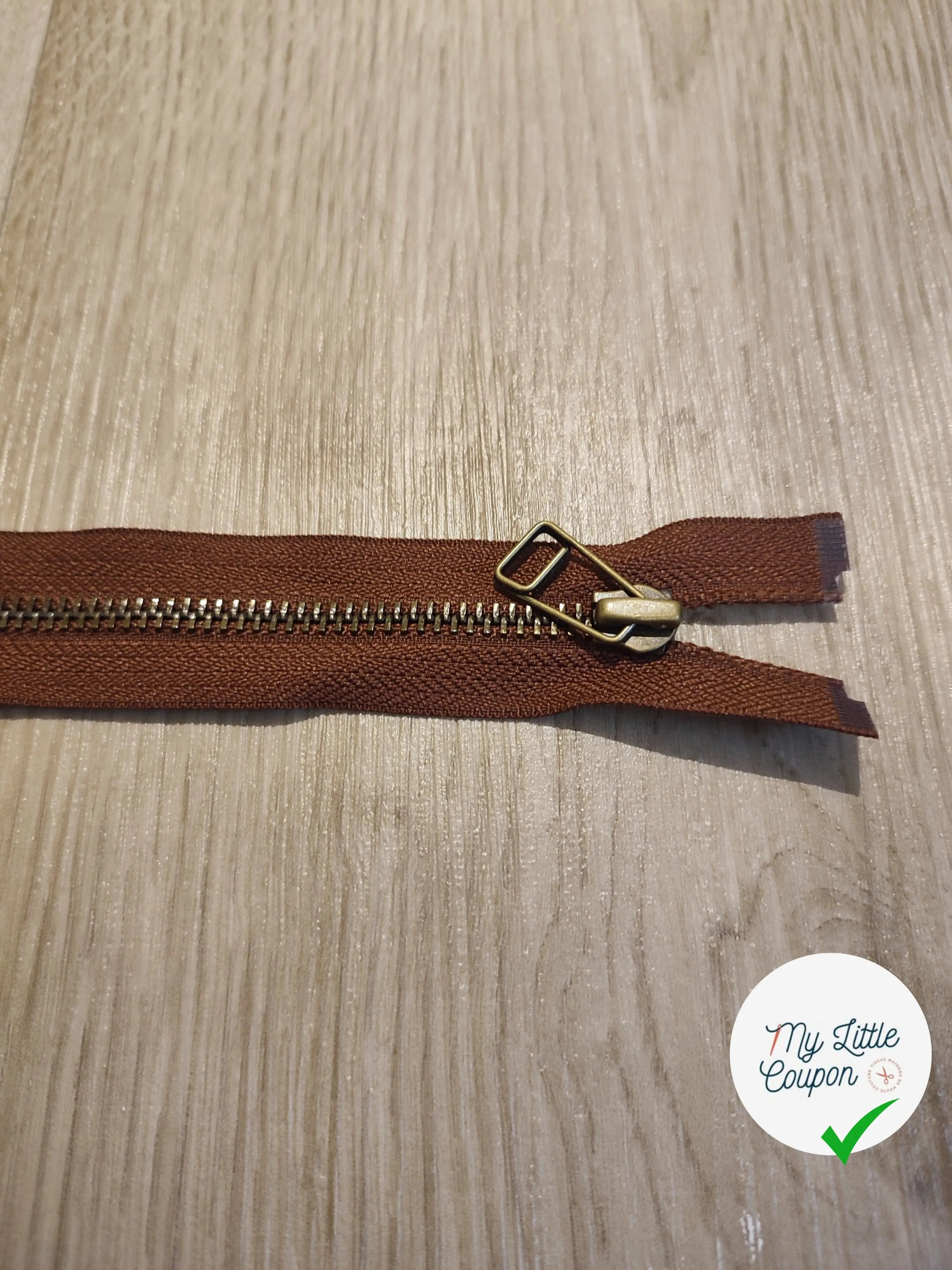 FERMETURE RIRI METAL NON SÉPARABLE 80CM MARRON FONCÉ - My Little Coupon