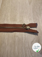 FERMETURE RIRI METAL NON SÉPARABLE 80CM MARRON FONCÉ - My Little Coupon