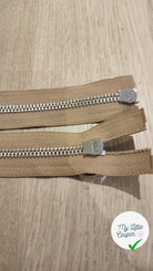 FERMETURE RIRI MÉTAL NON SÉPARABLE DOUBLE CHEMIN 100CM MARRON CLAIR - My Little Coupon