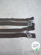 FERMETURE RIRI METAL NON SÉPARABLE DOUBLE CHEMINS 100CM VERT KAKI - My Little Coupon
