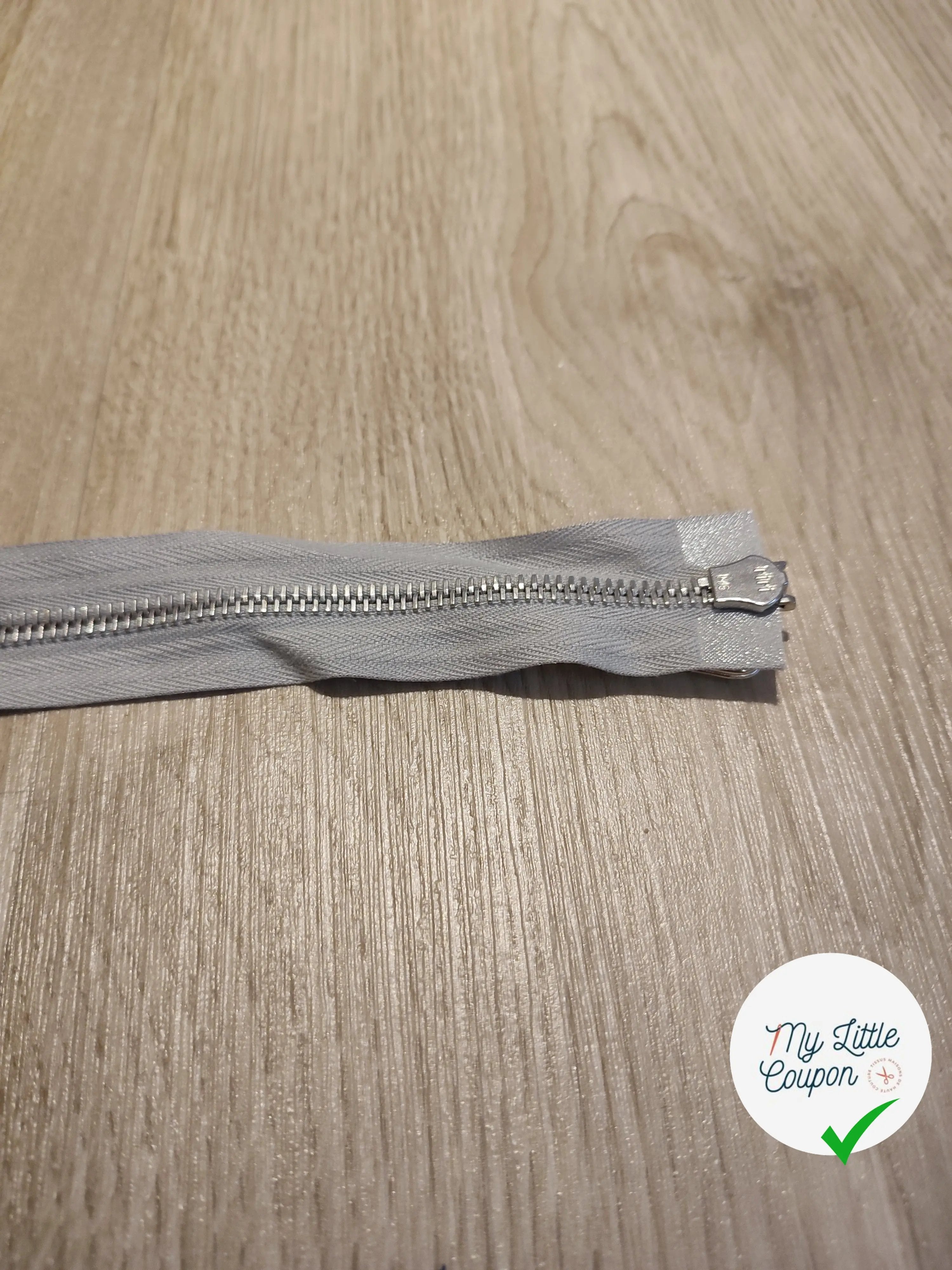 FERMETURE RIRI METAL NON SEPARABLE DOUBLE CHEMINS 80CM GRIS M8 - My Little Coupon