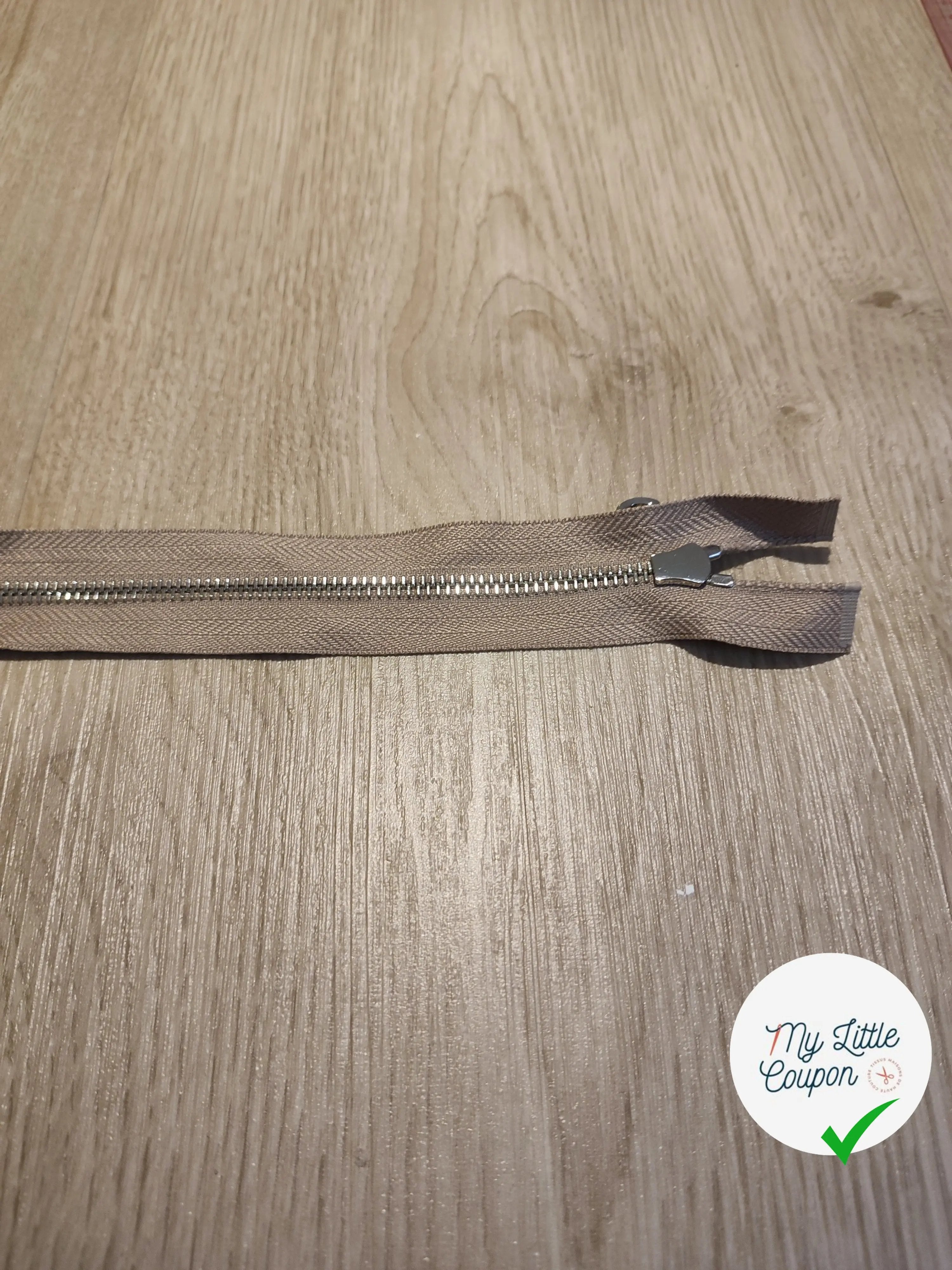 FERMETURE RIRI METAL NON SEPARABLE DOUBLE CHEMINS 90CM BEIGE - My Little Coupon