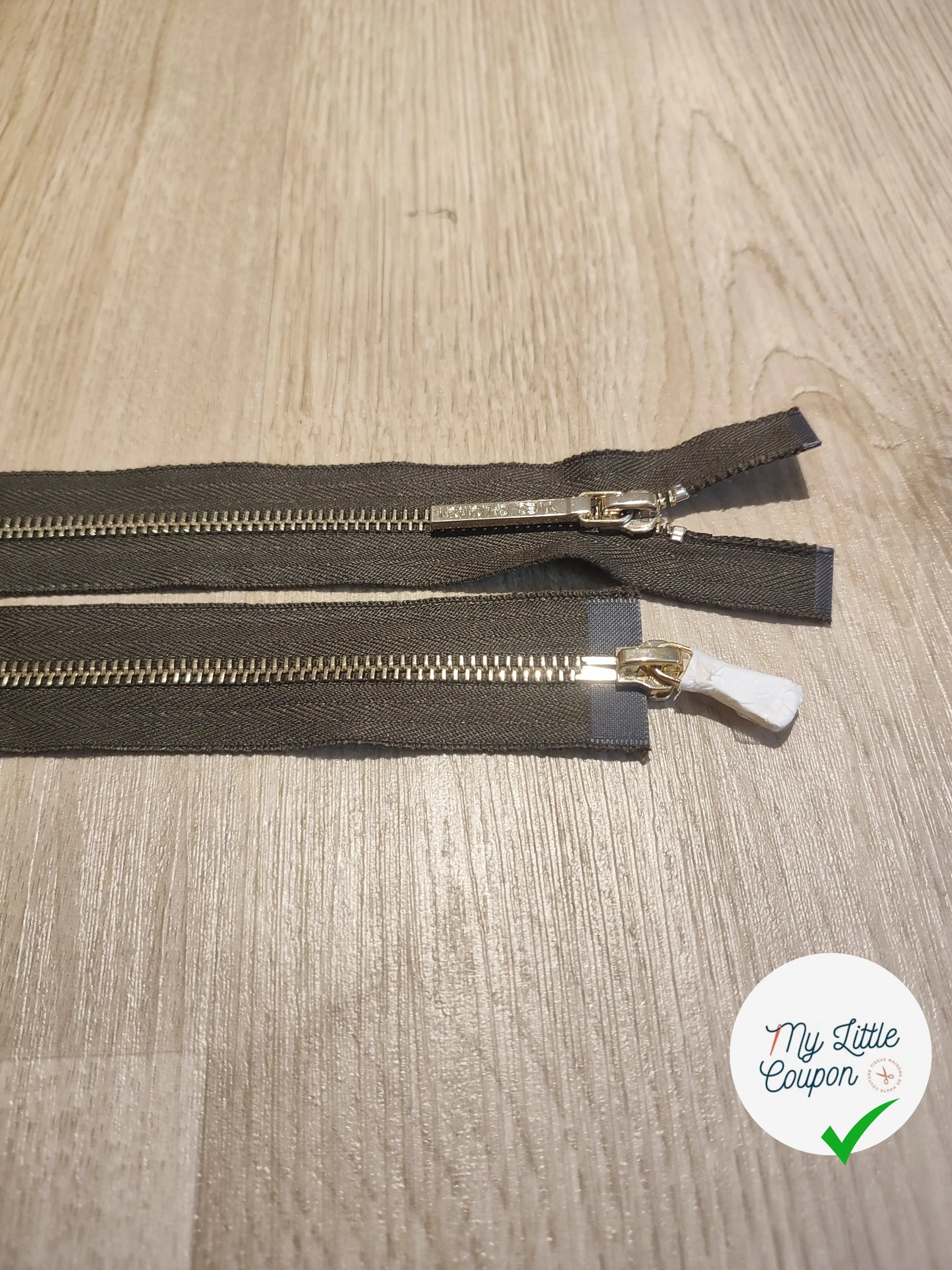 FERMETURE RIRI METAL NON SEPARABLE DOUBLE CHEMINS 90CM VERT FONCÉ - My Little Coupon