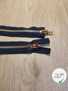 FERMETURE RIRI METAL NON SÉPARABLE DOUBLE CHEMINS RÉVERSIBLE 80CM BLEU NUIT - My Little Coupon