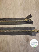FERMETURE RIRI METAL NON SÉPARABLE DOUBLE CHEMINS RÉVERSIBLE 90CM GRIS CLAIR - My Little Coupon
