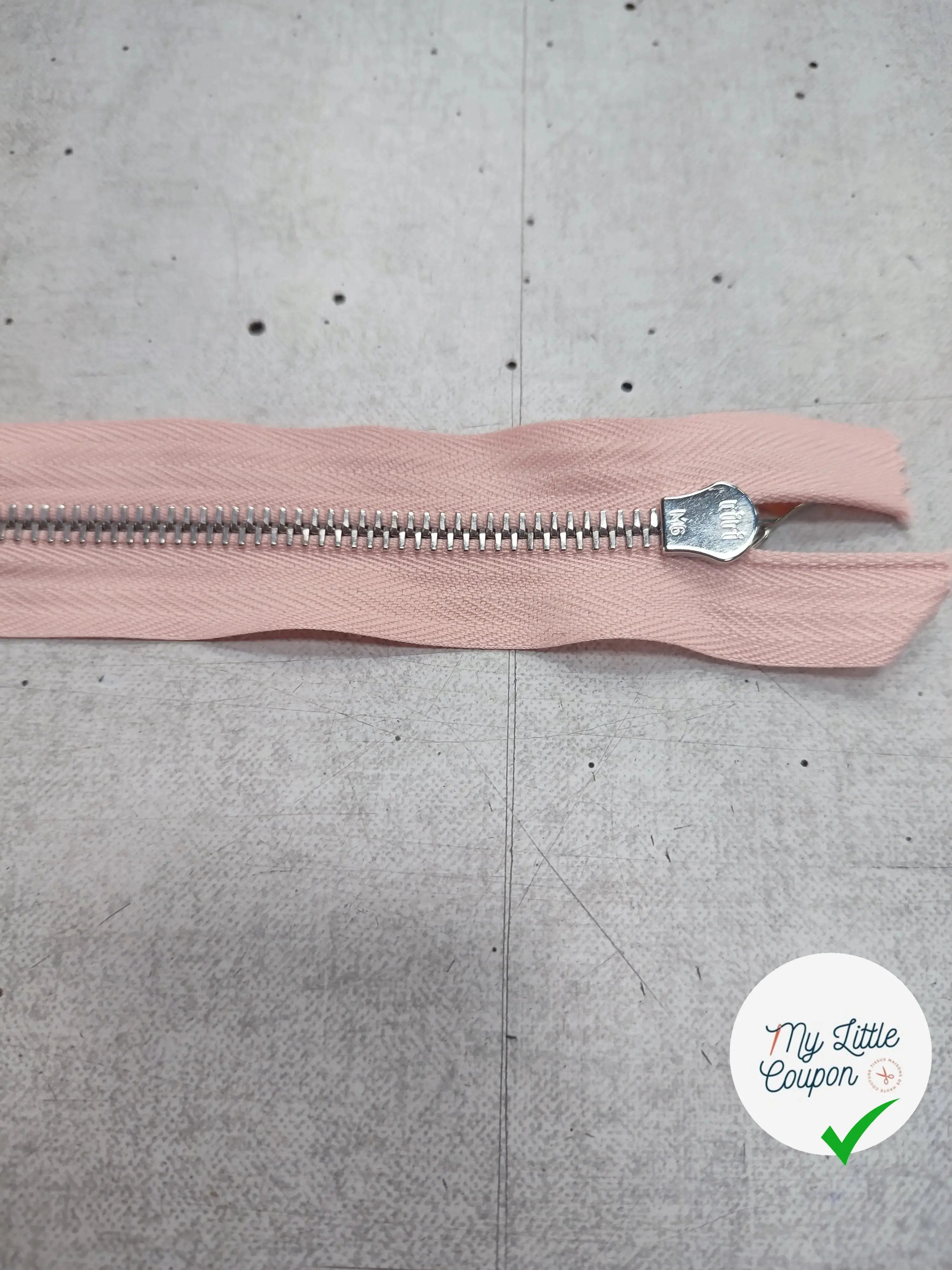 FERMETURE RIRI METAL SÉPARABLE 90CM ROSE SAUMON M6 - My Little Coupon