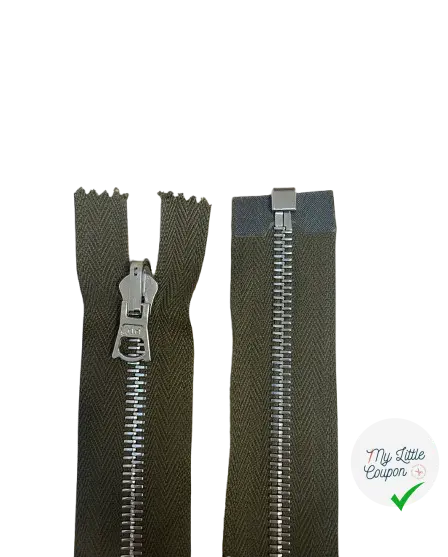 FERMETURE RIRI MÉTAL REVERSIBLE SÉPARABLE 75CM KAKI - My Little Coupon